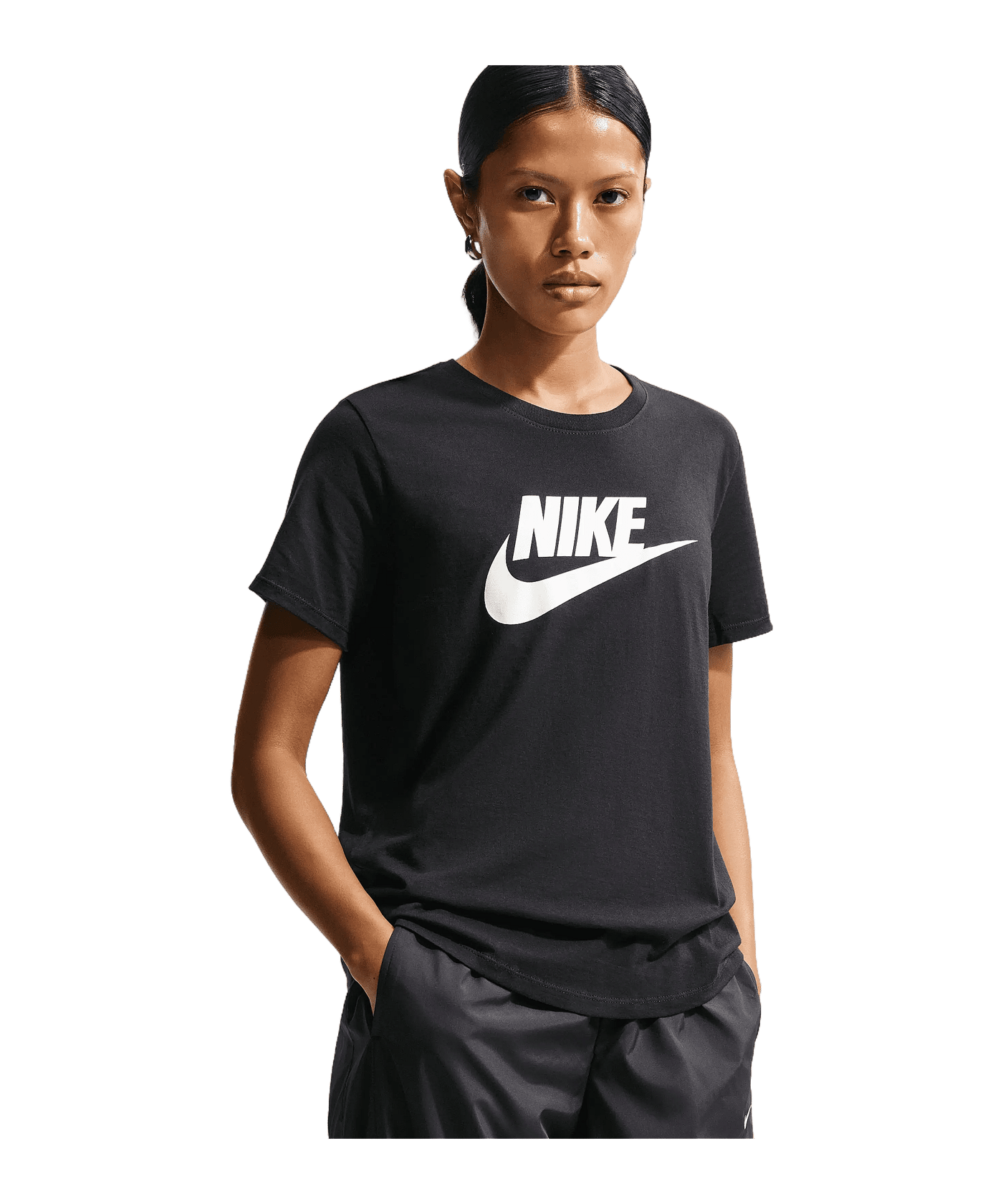 Nike Essentails Logo T-Shirt Damen Schwarz F010 - schwarz