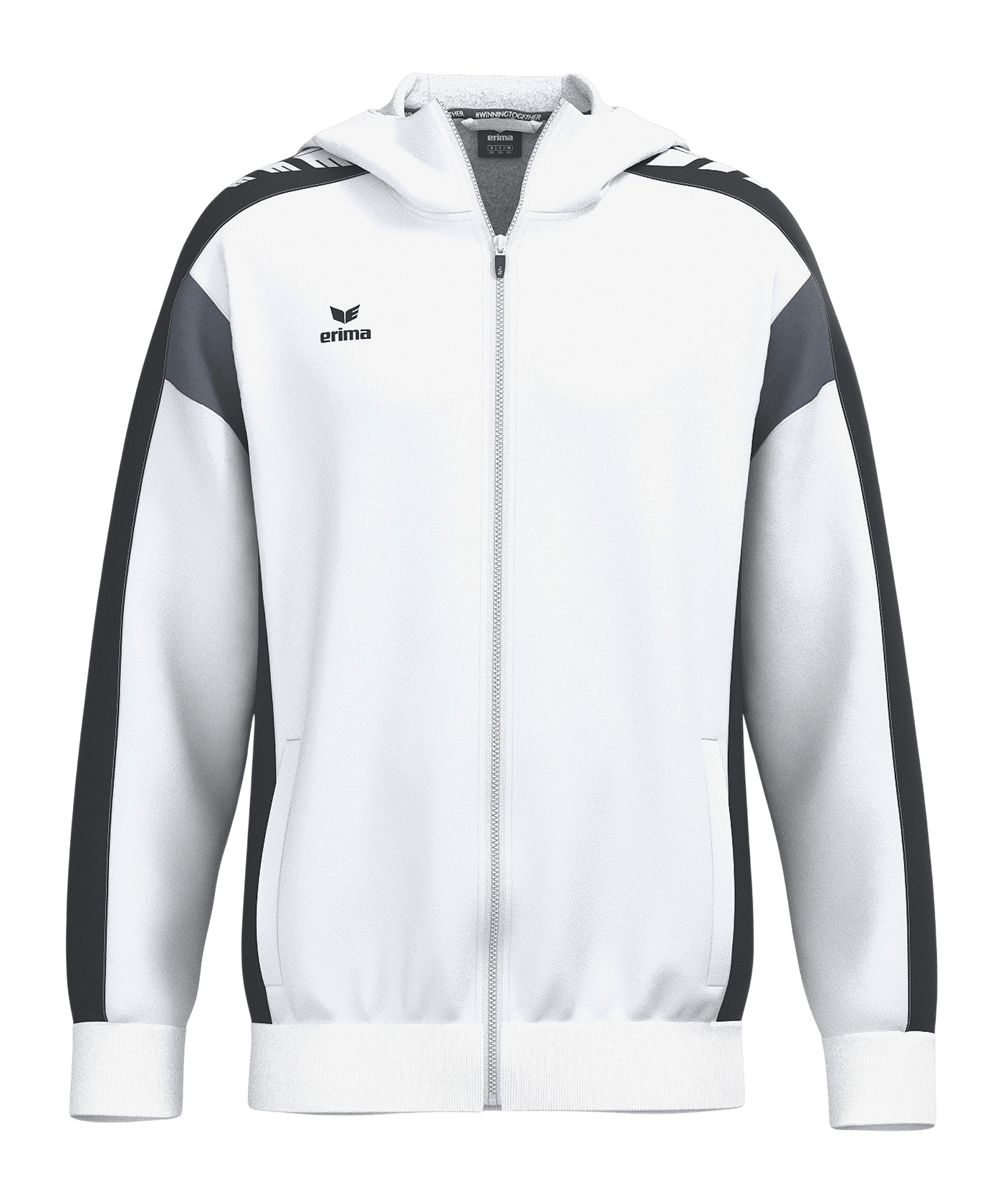 Erima Kapuzenjacke Weiß Fweissschwarz - weiss