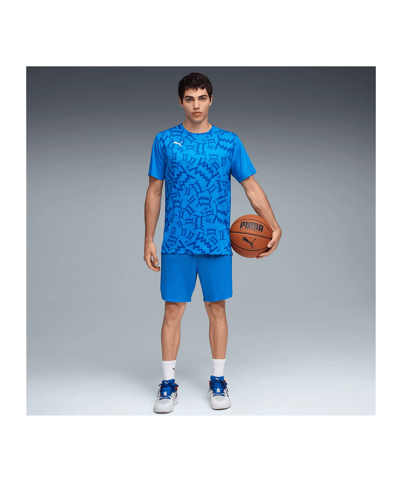 PUMA Teamjaws Graphic Ss Shooting Hemd Blau F07 - blau