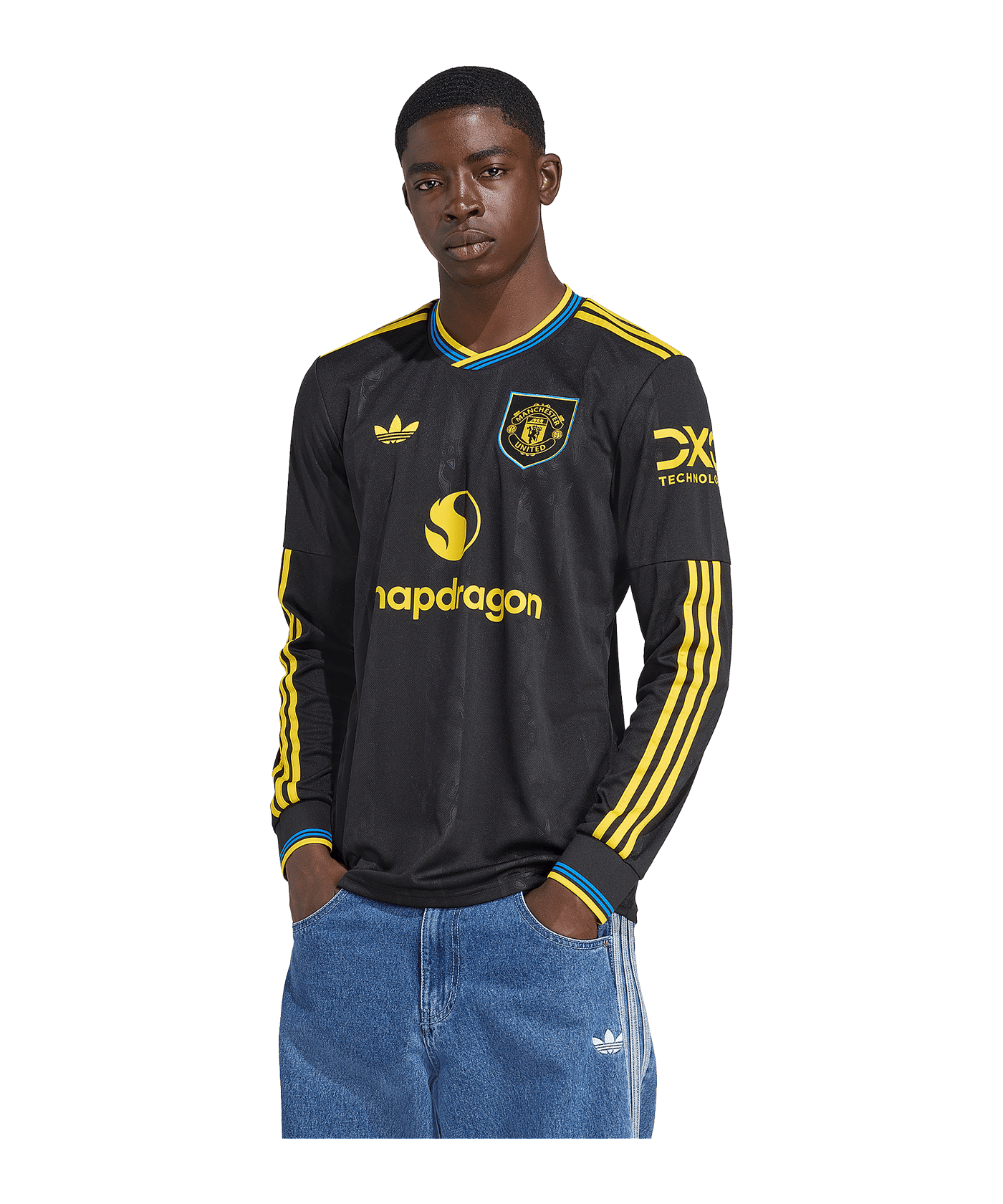 adidas Manchester United Trikot langarm 3rd 2025/2026 Schwarz - schwarz