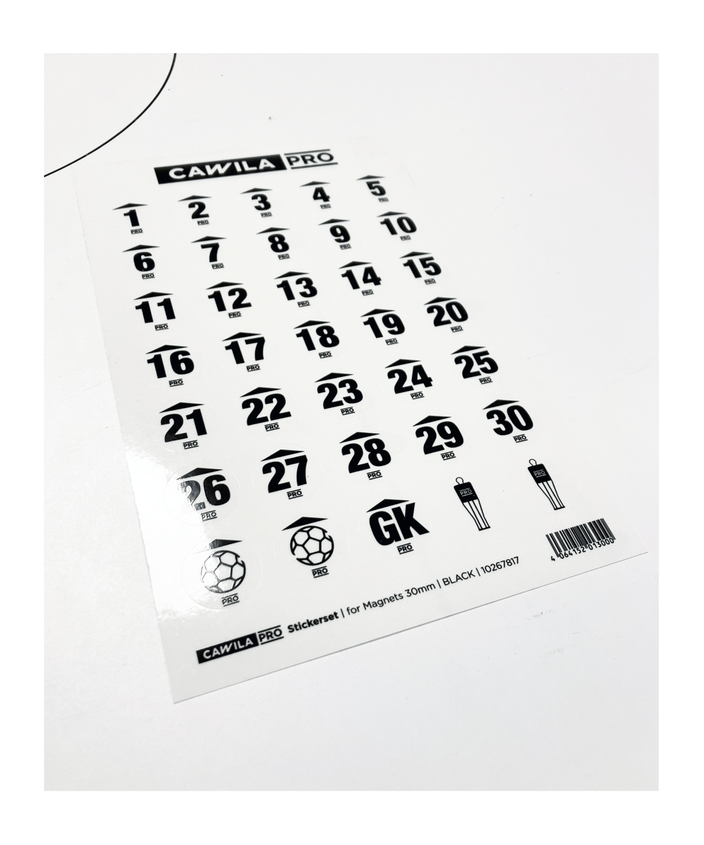 Cawila PRO Stickerset Rückennummer 30mm Schwarz - schwarz