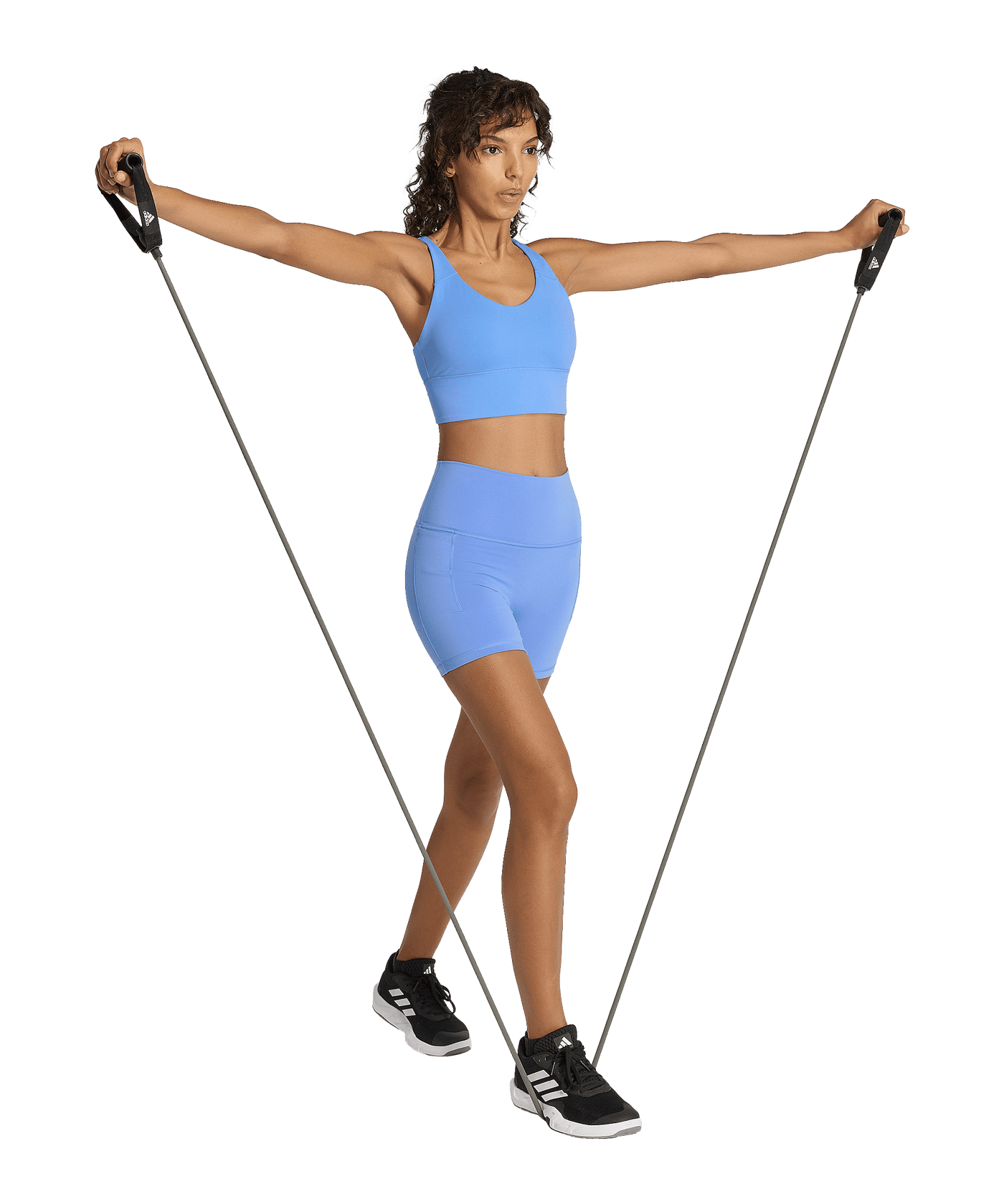 adidas 3 Stripes Studio All Me Sport-BH Damen Blau - blau