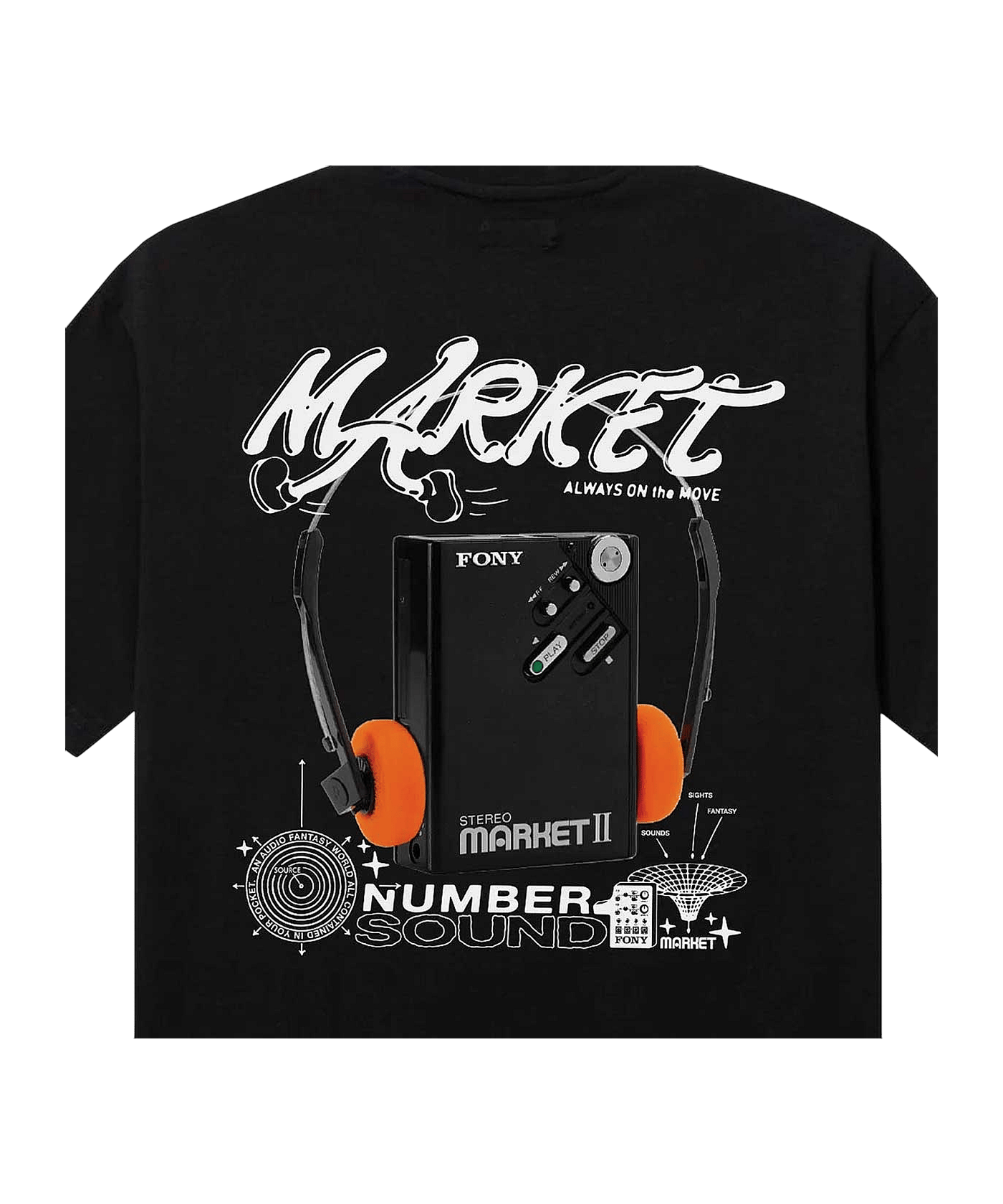 Market Audioman T-Shirt Schwarz - schwarz