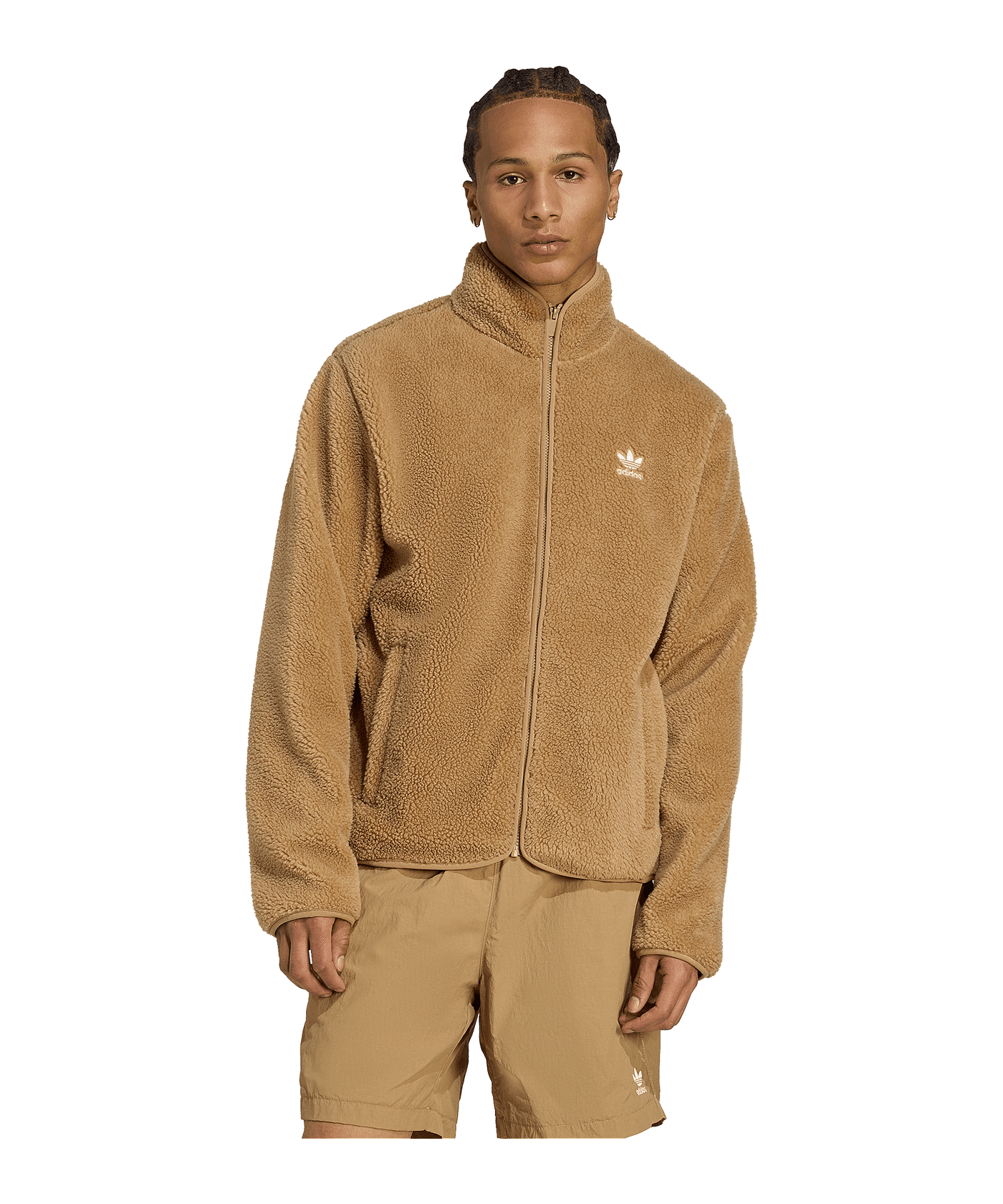 adidas Originals Trefoil Essentials Teddy Fleece Sweatshirt Braun - braun