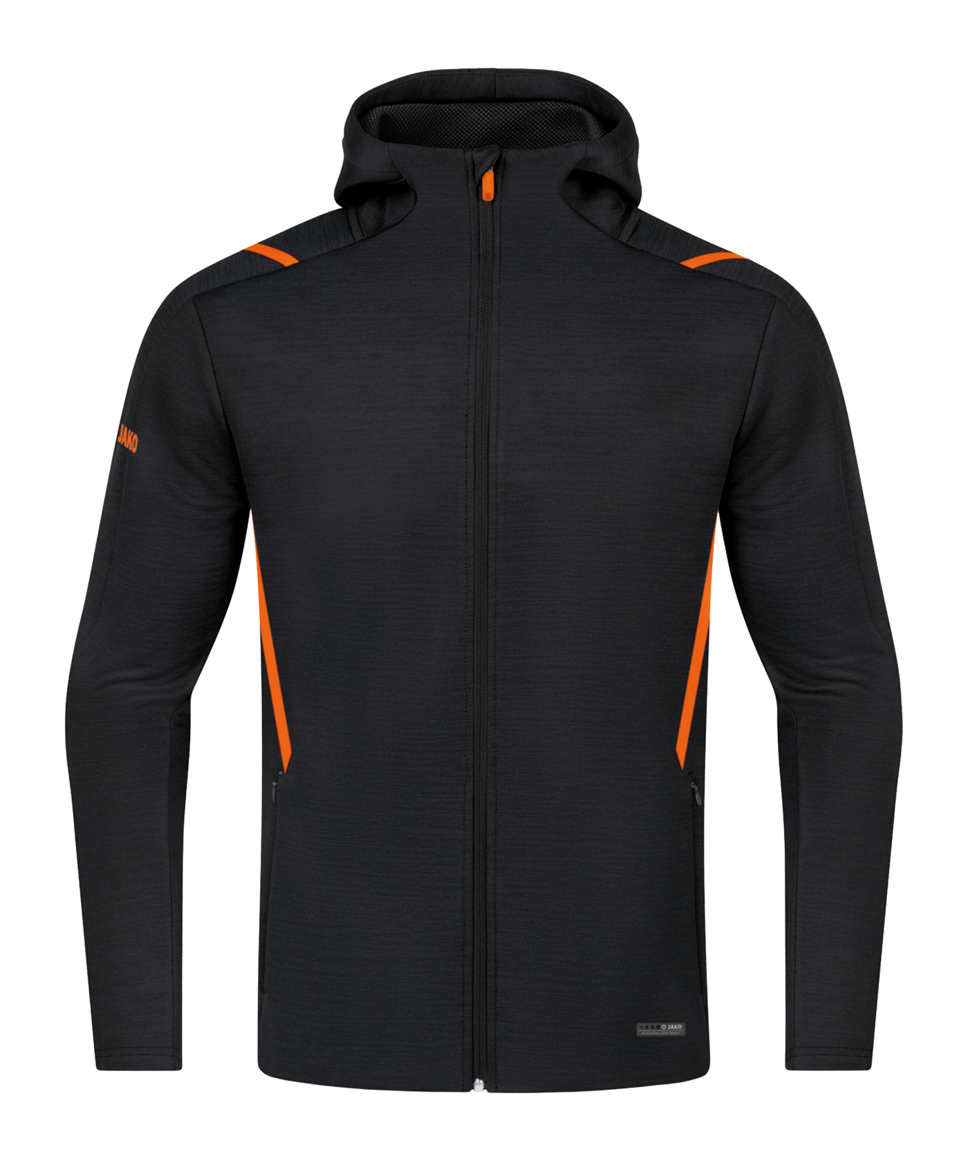 JAKO Challenge Freizeit Kapuzenjacke Orange F506 - schwarz