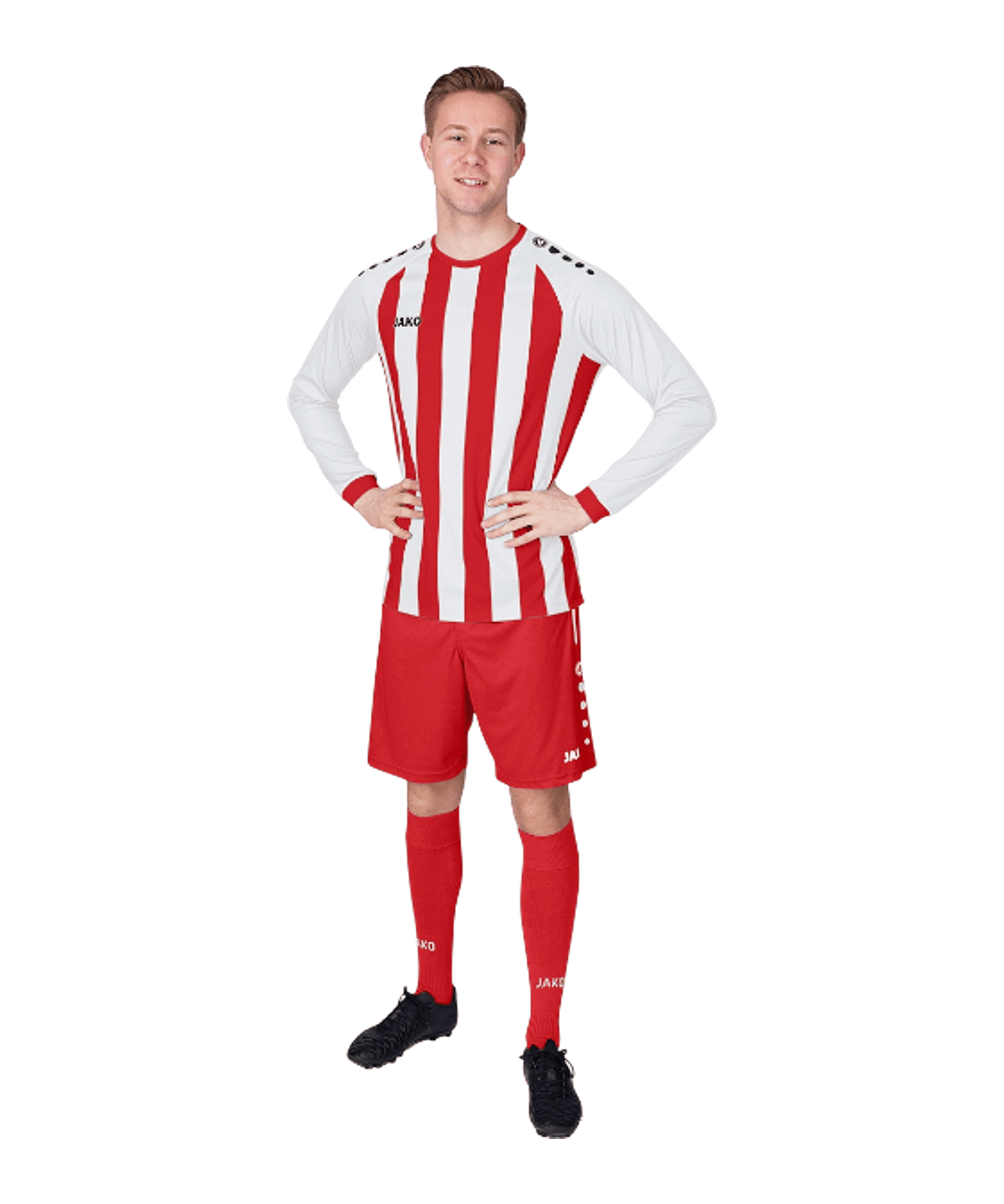 JAKO Inter Trikot Langarm Weiss Rot F011 - weiss