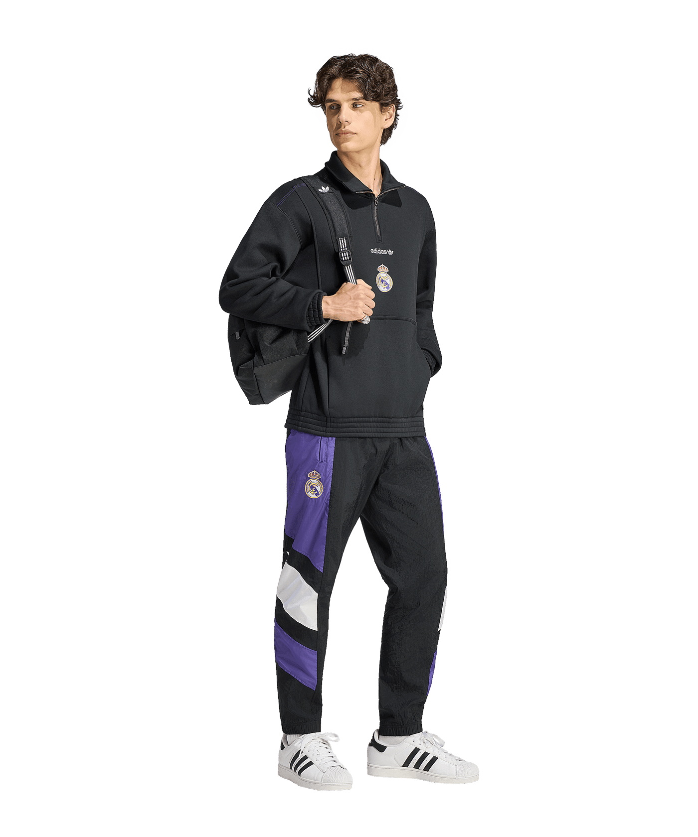 adidas Real Madrid Zip Top Schwarz - schwarz