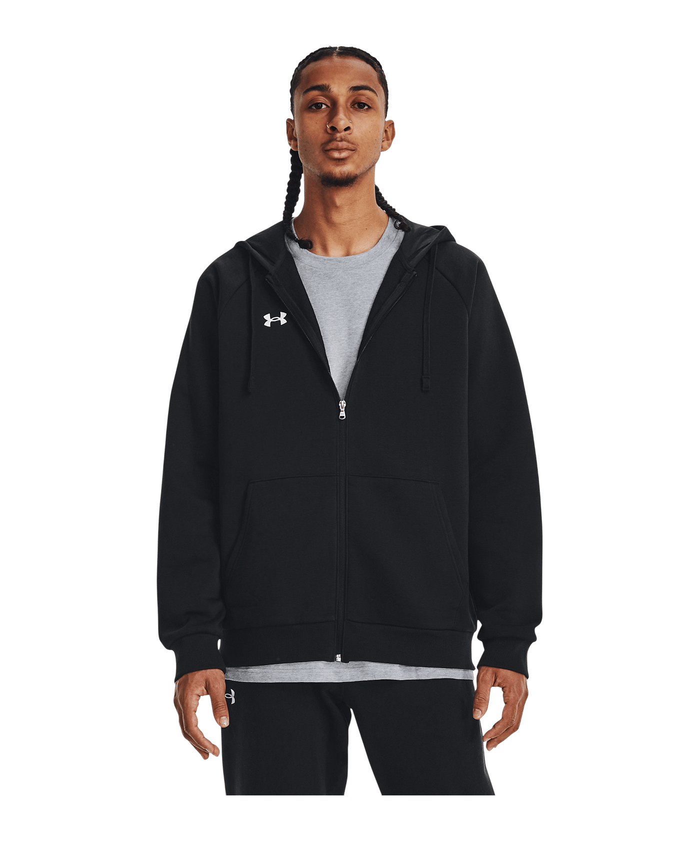 Under Armour Rival Fleece Kapuzenjacke Schwarz F001 - schwarz