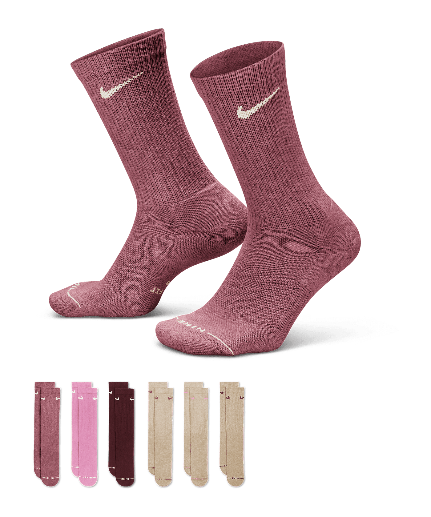 Nike Everyday Elevated Crew 6er Pack Socken Mehrfarbig - mehrfarbig