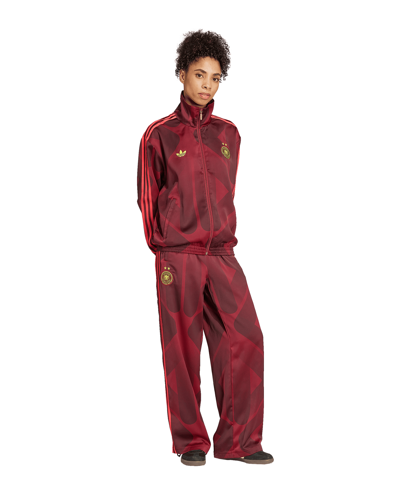 adidas Deutschland Tracksuit Hose Damen Rot - rot