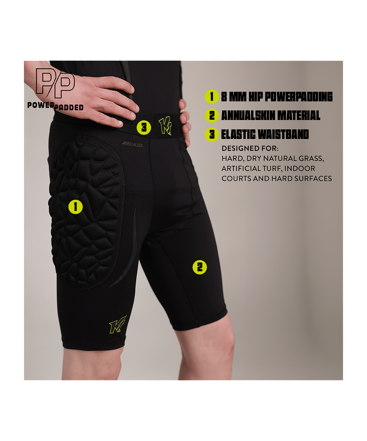 KEEPERsport PowerPadded Underwear Shorts Schwarz - schwarz