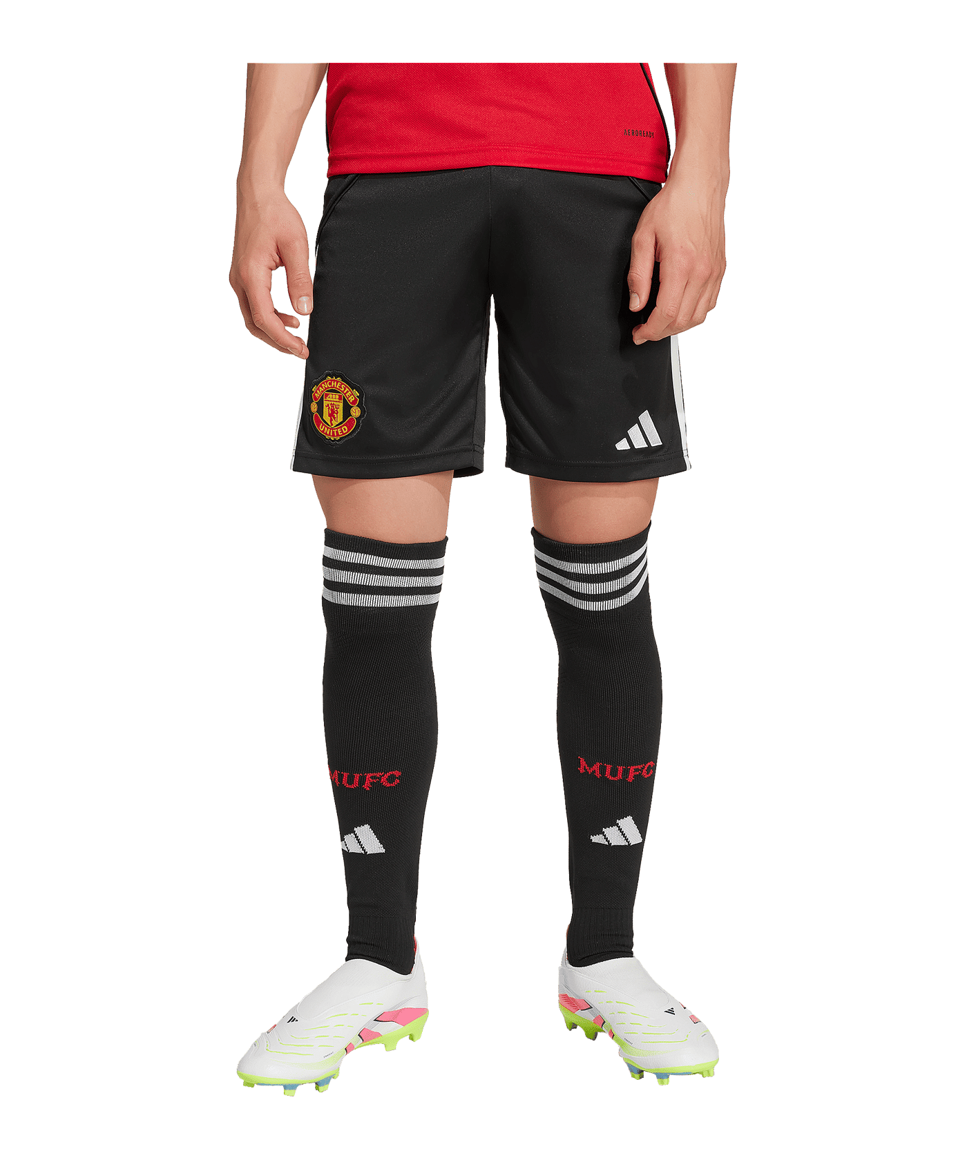 adidas Manchester United Short Home 2025/2026 Kids Schwarz - schwarz