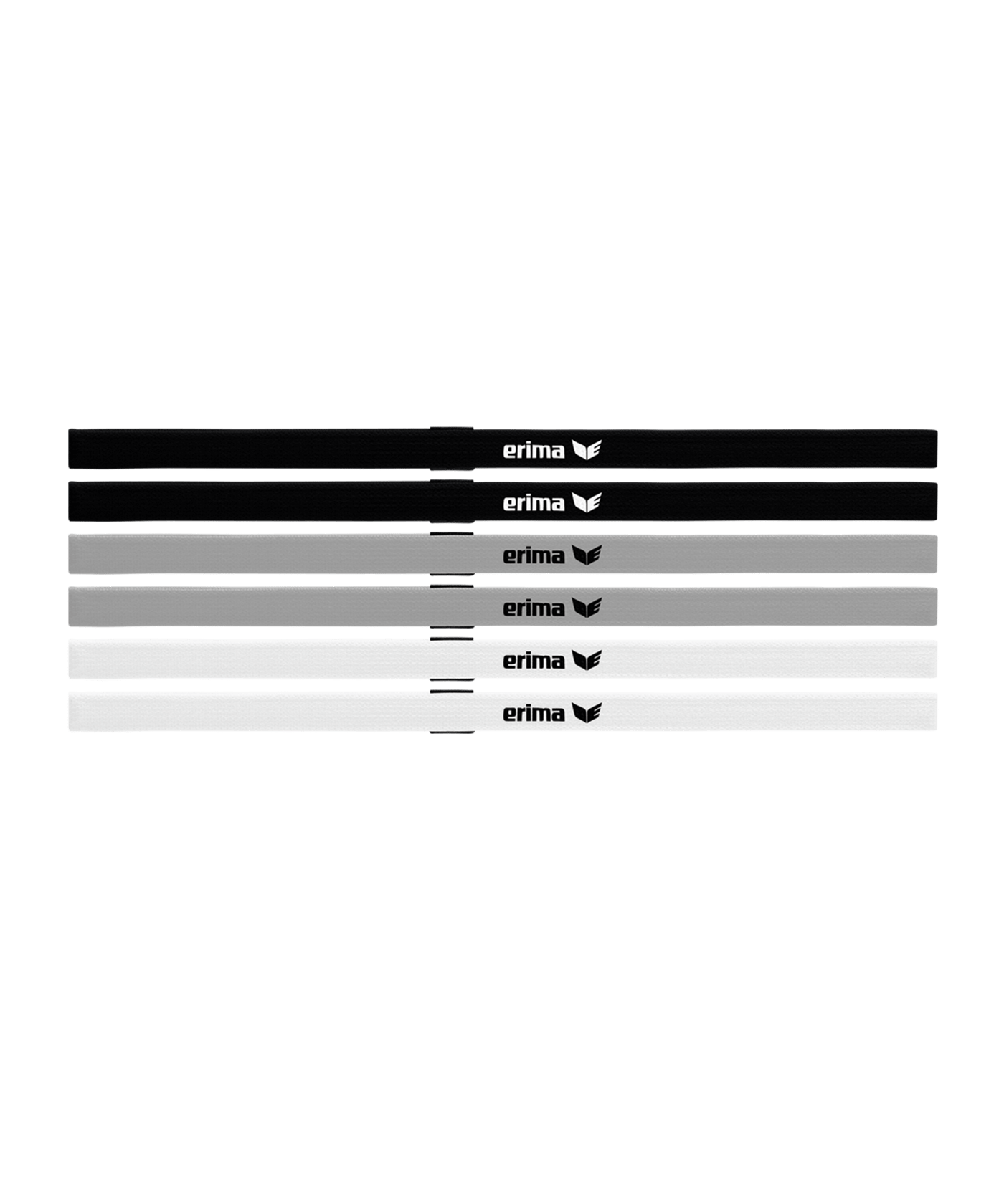 Erima Haarband Black Series 6er Set Schwarz Grau - schwarz