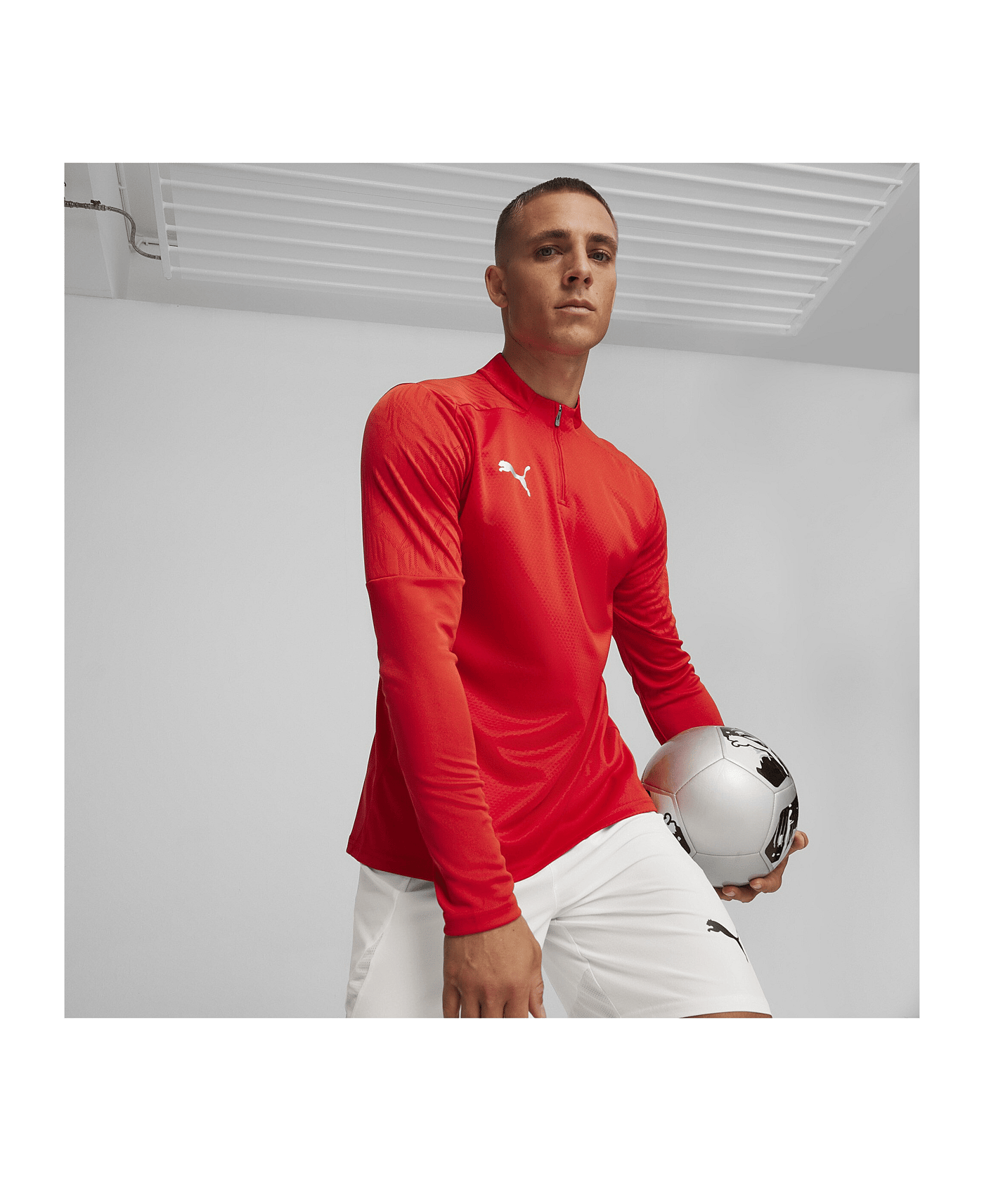 PUMA teamFINAL Training 1/4 Zip Sweatshirt Rot F01 - rot