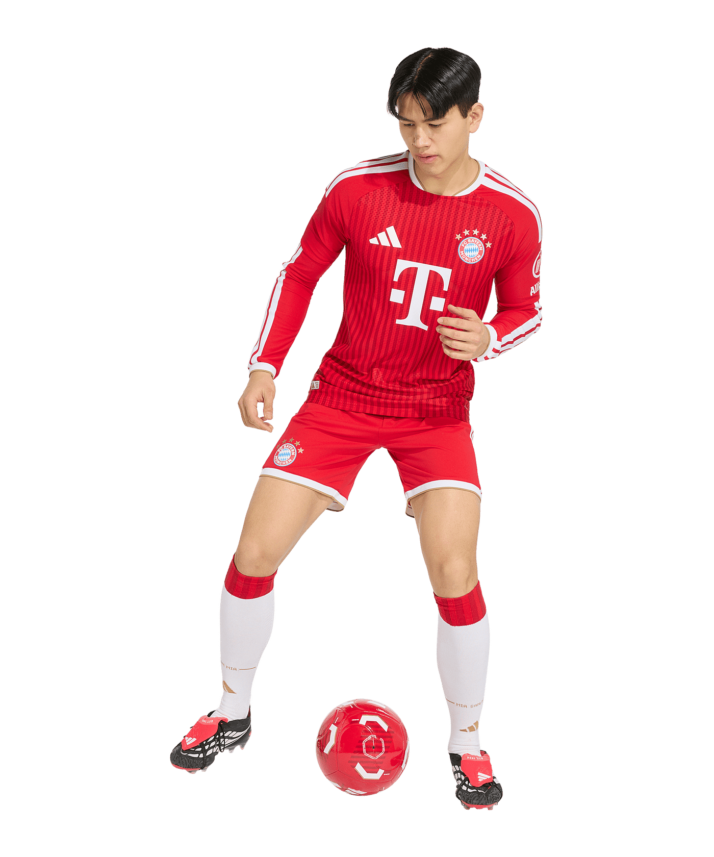 adidas FC Bayern München Authentic Trikot Langarm Home 2026/2027 Rot - rot