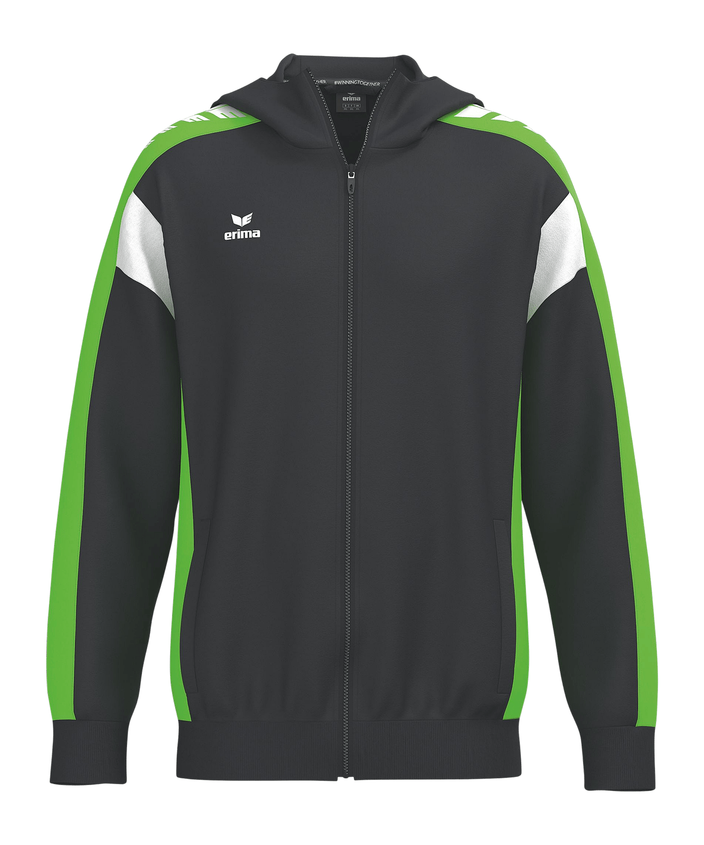 Erima Celebrate 125 Kapuzenjacke Schwarz Fschwarzgreengecko - schwarz