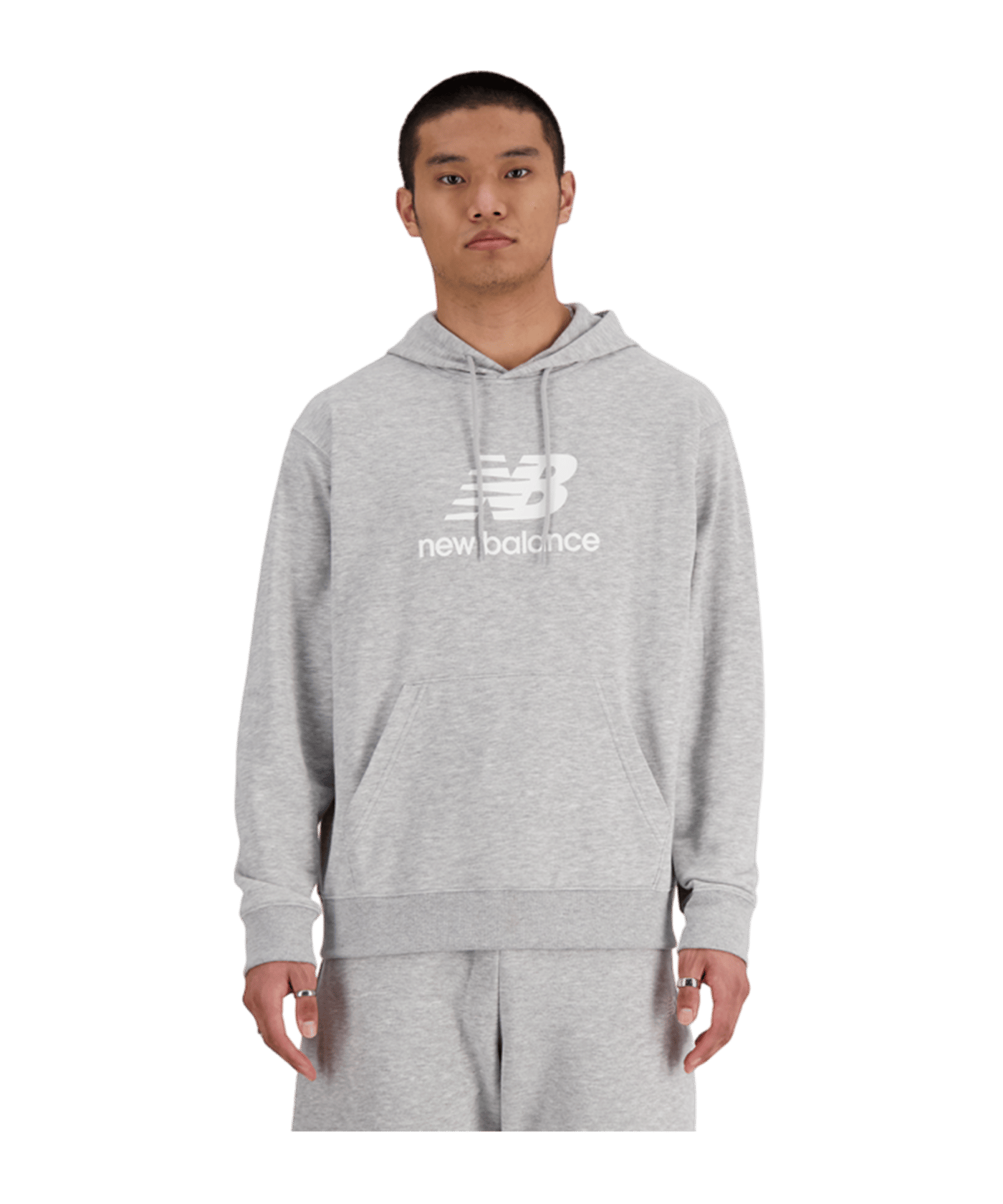 New Balance Essentials Logo French Terry Hoody - blau