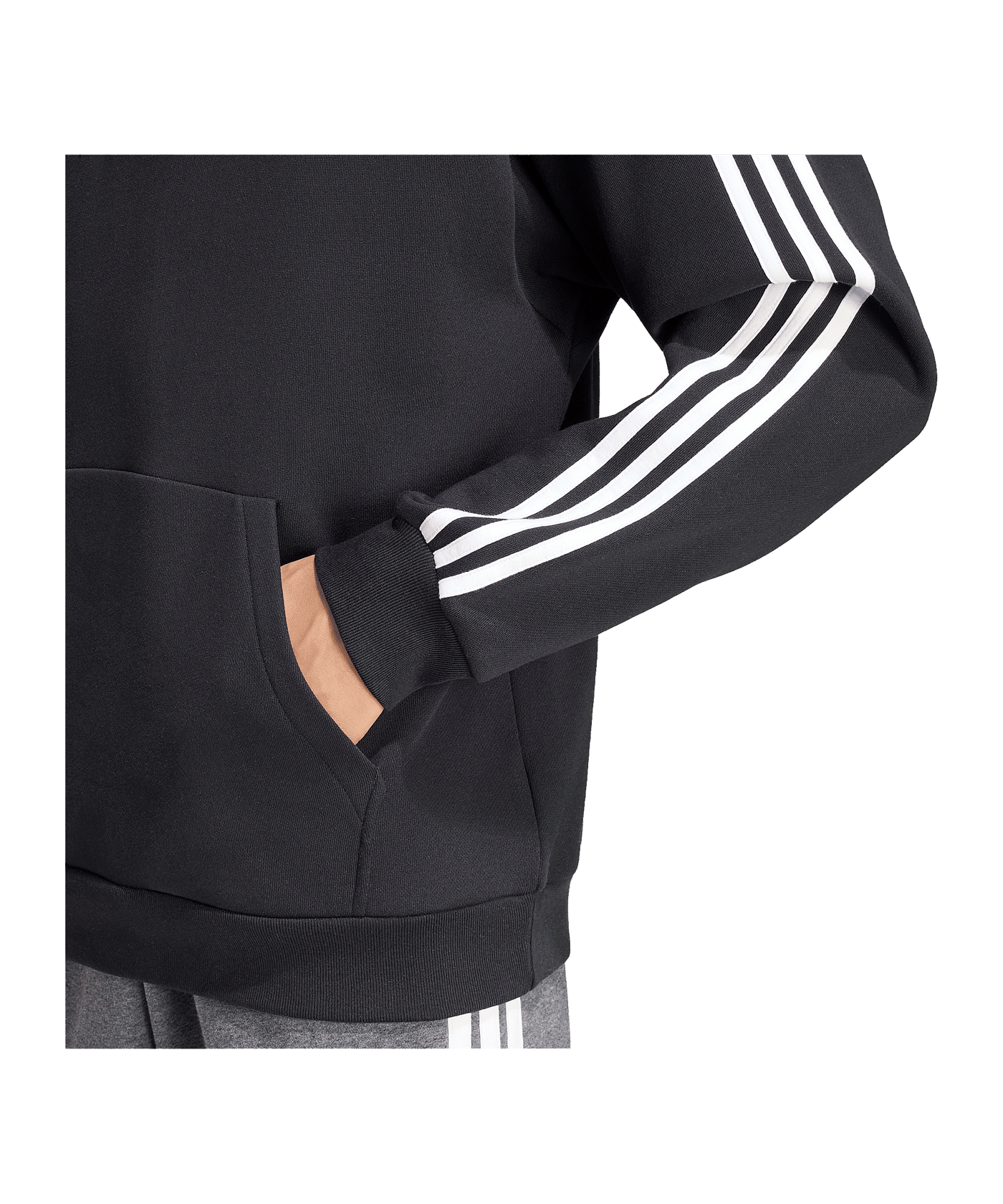 adidas Essentials 3-Stripes French Terry Hoody Schwarz - schwarz