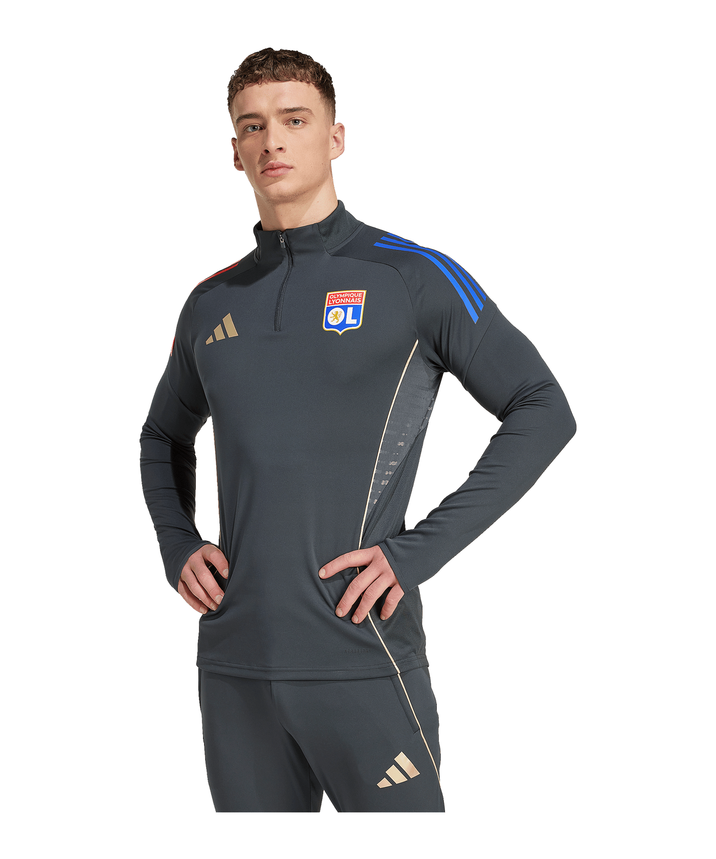 adidas Olympique Lyon Competition Sweatshirt Grau Training To Grey - grau