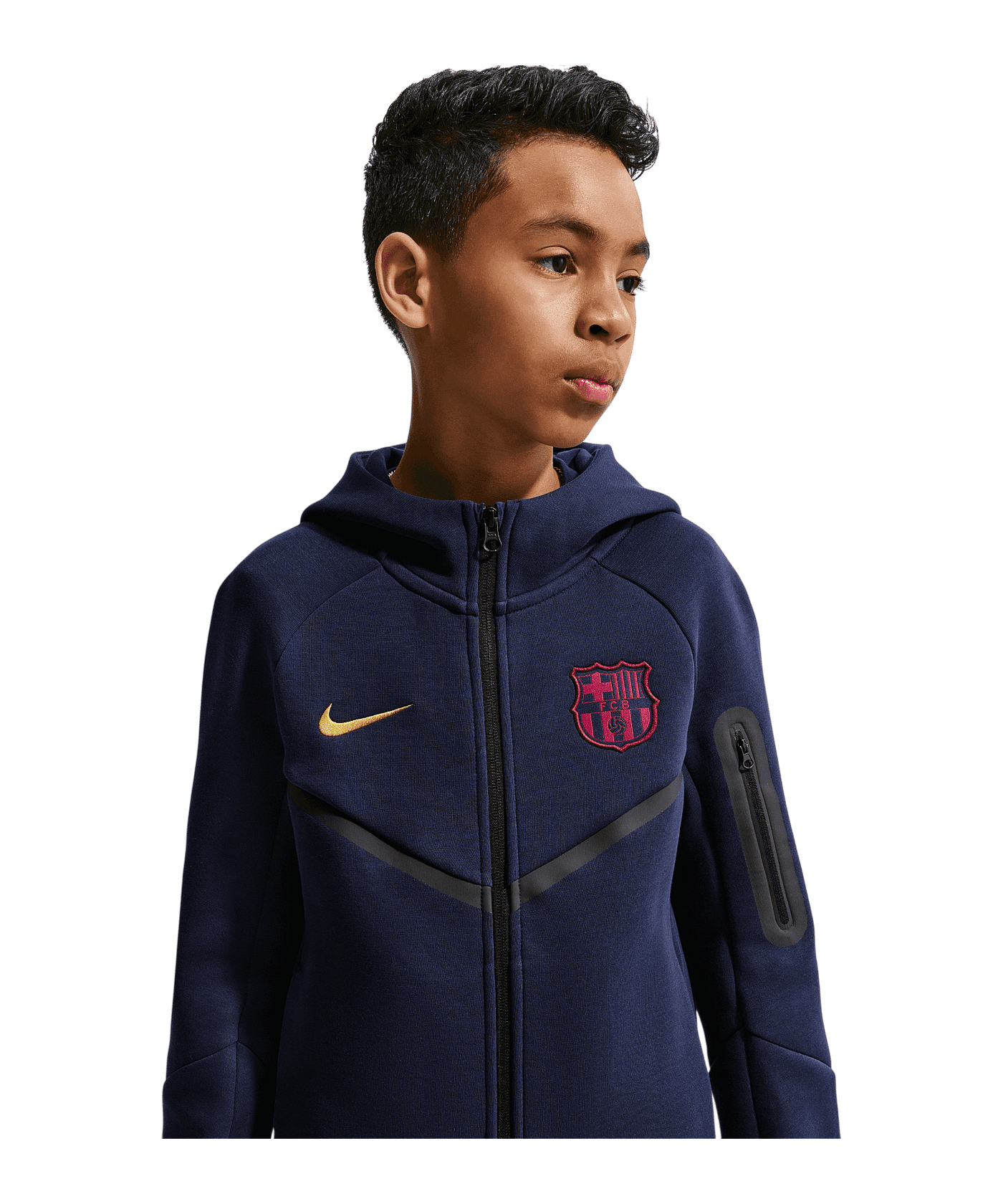 Nike FC Barcelona Tech Fleece Kapuzenjacke Kids Blau F498 - blau