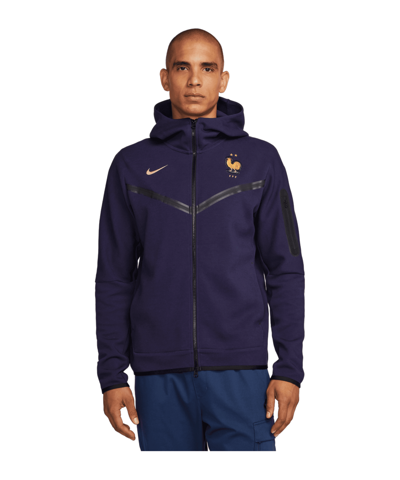 Nike Frankreich Tech Fleece Kapuzenjacke EM 2024 Blau F498 - blau