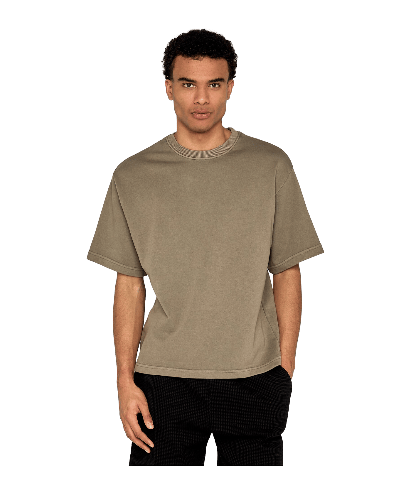 Urban Classic Heavy Washed Boxy T-Shirt Grün - gruen
