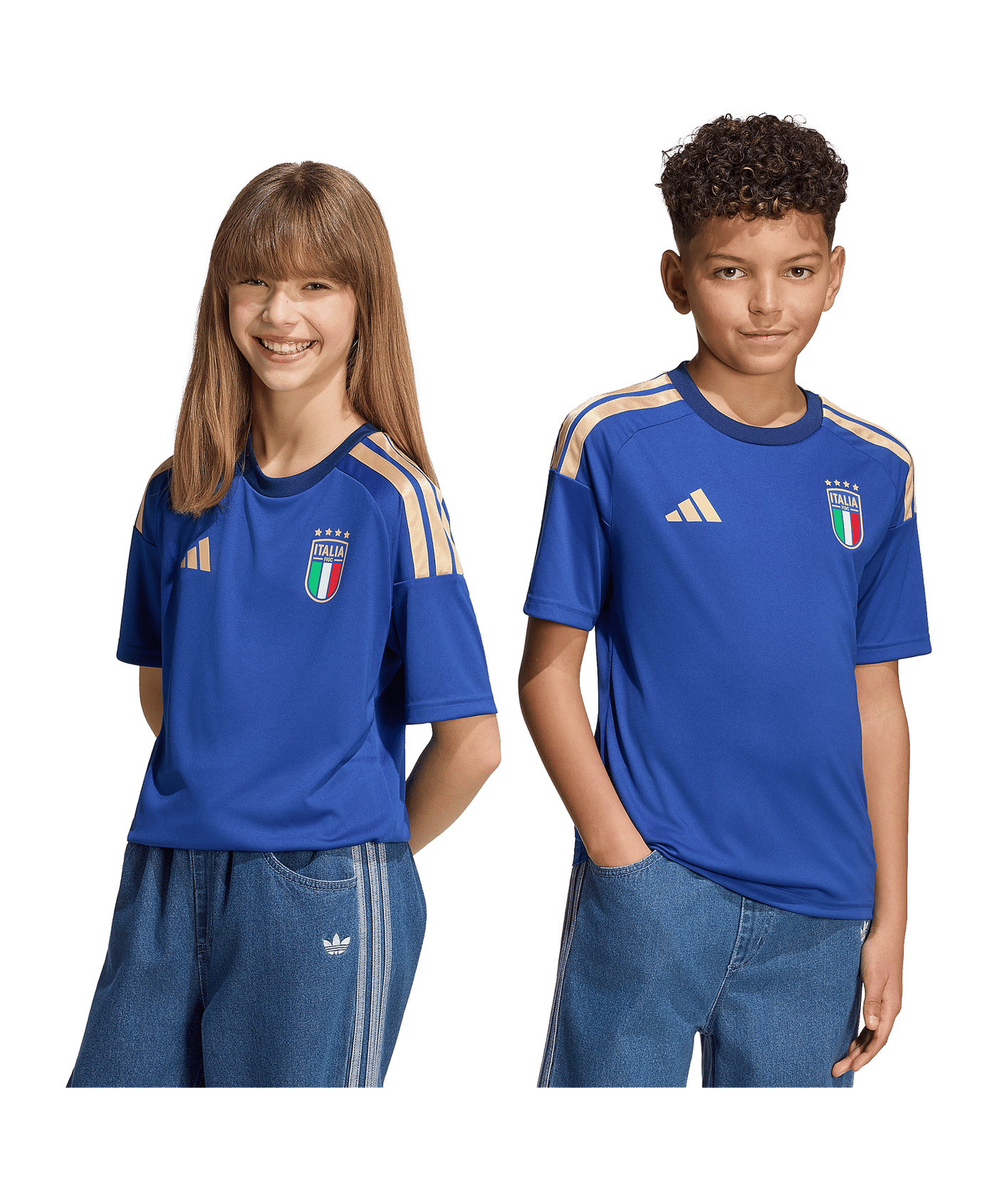 adidas FIGC Italien Fan Trikot Home WM 2026 Kids Blau - blau