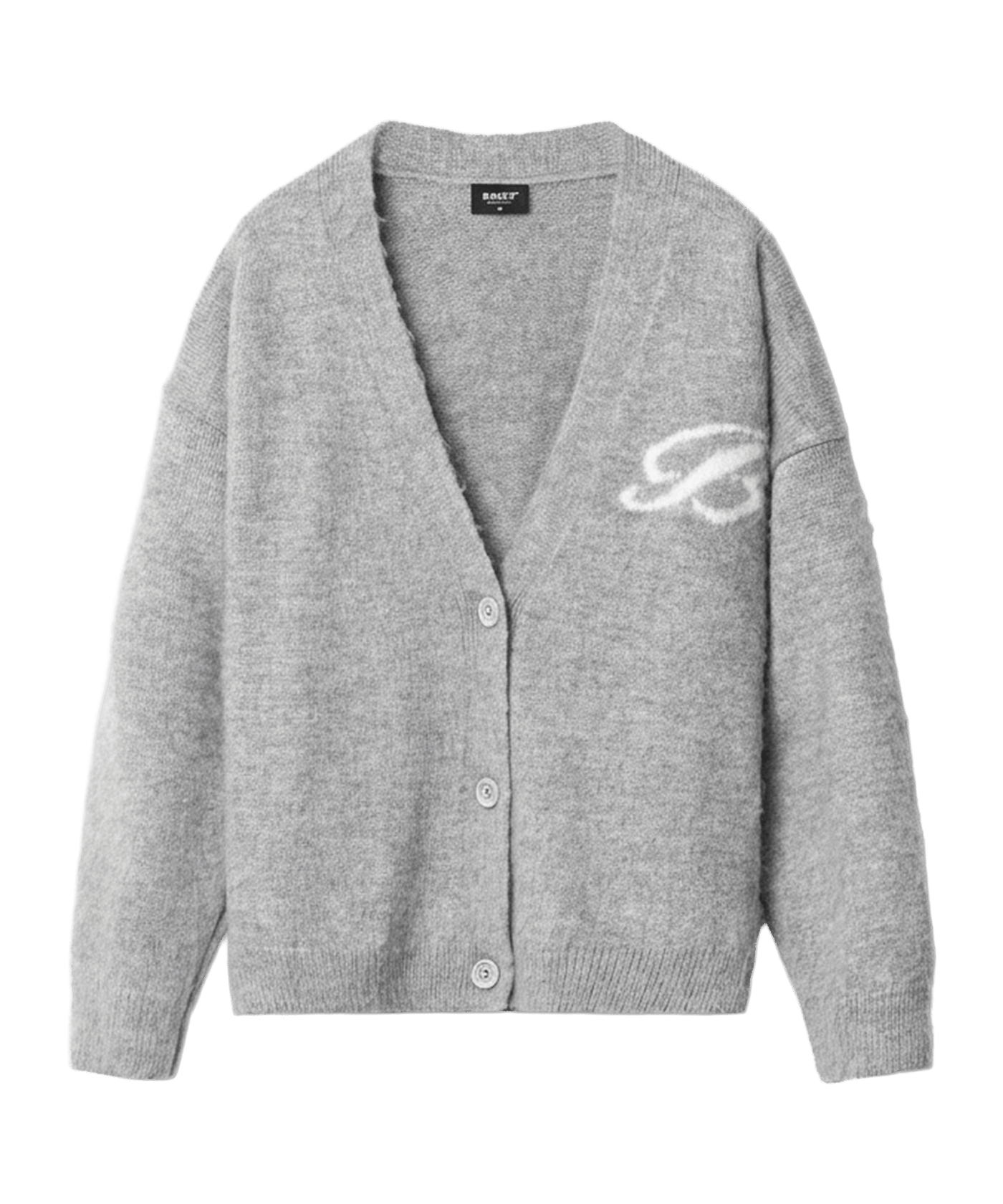 Burocs Fuzzy Jacquard Cardigan Jacke Grau - grau