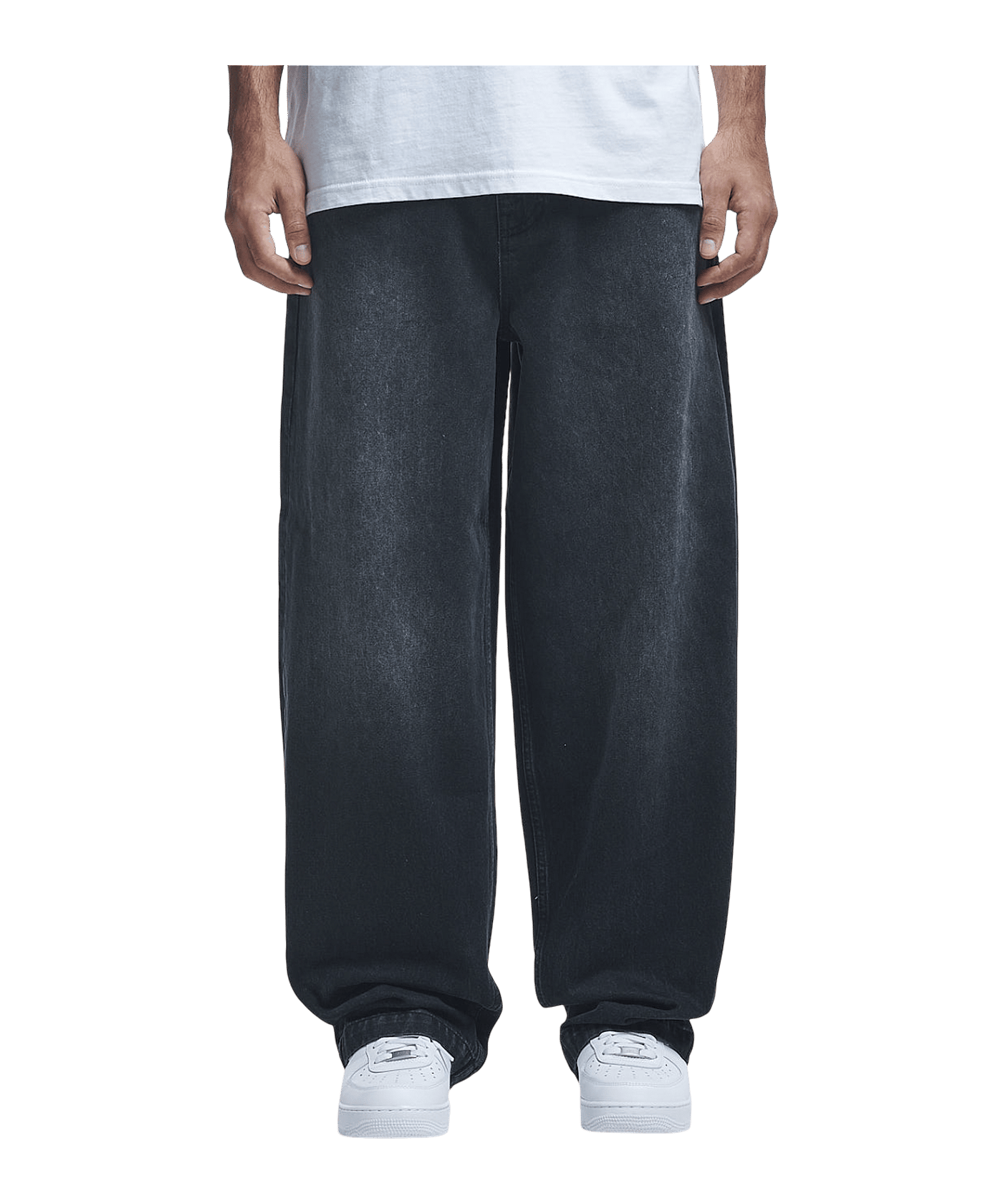 2Y Studios Eren Basic Wide Baggy Jeans Hose Schwarz - schwarz