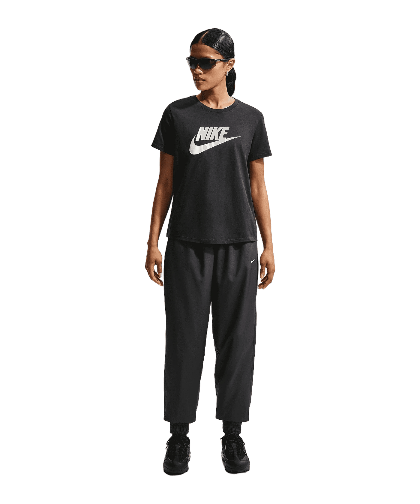 Nike Essentails Logo T-Shirt Damen Schwarz F010 - schwarz