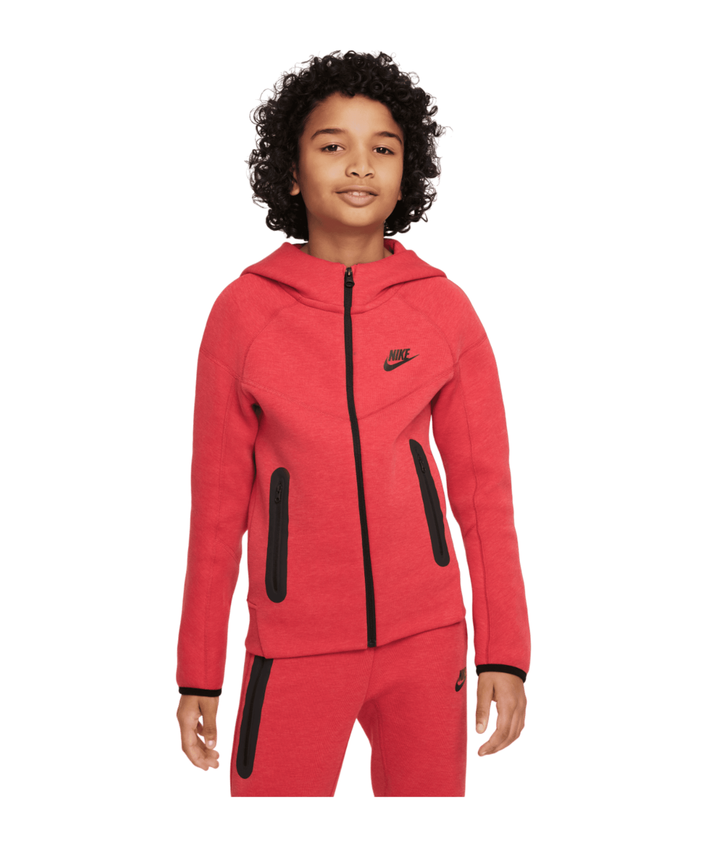 Nike Tech Fleece Jacke Kids Rot Schwarz F672 - rot