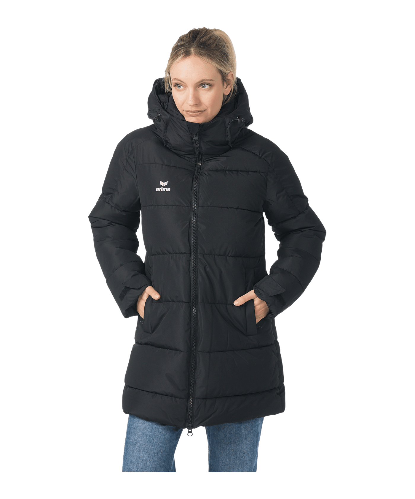Erima Premia Parka Winterjacke Damen Schwarz - schwarz