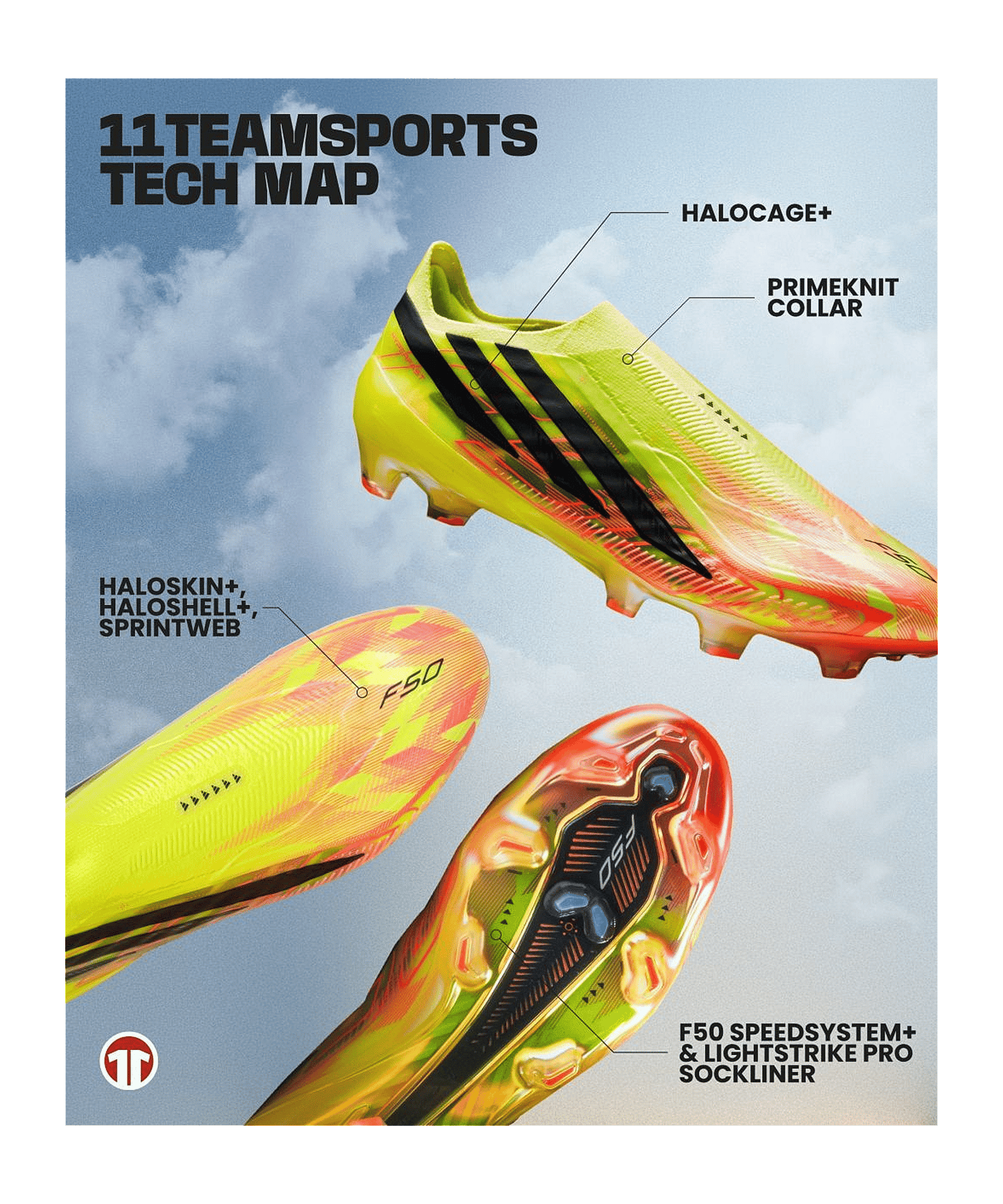 adidas F50 Hyperfast Elite LL FG Too Light Gelb - gelb