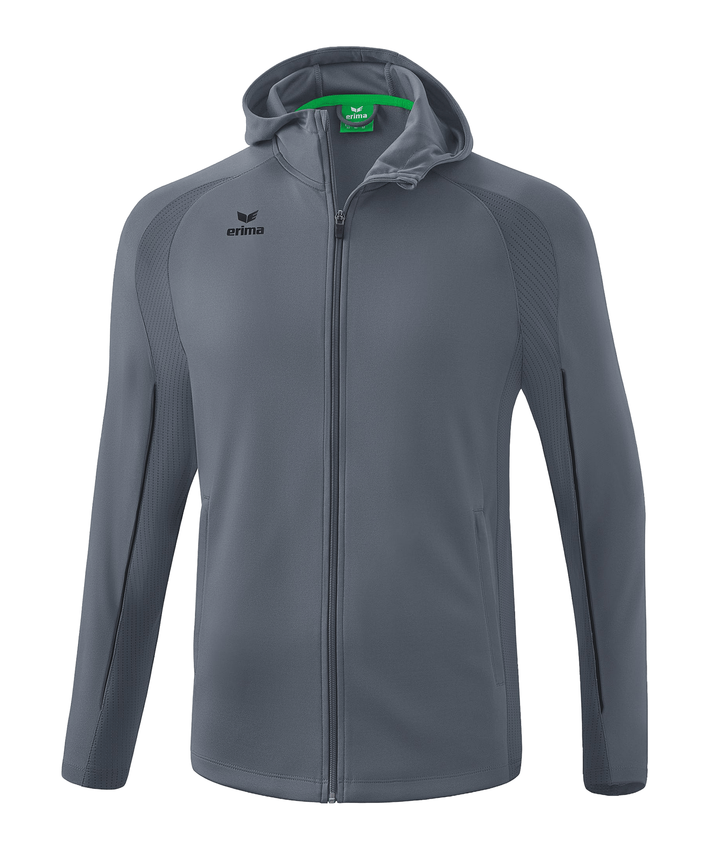 Erima Liga Star Kapuzenjacke Grau Schwarz - grau