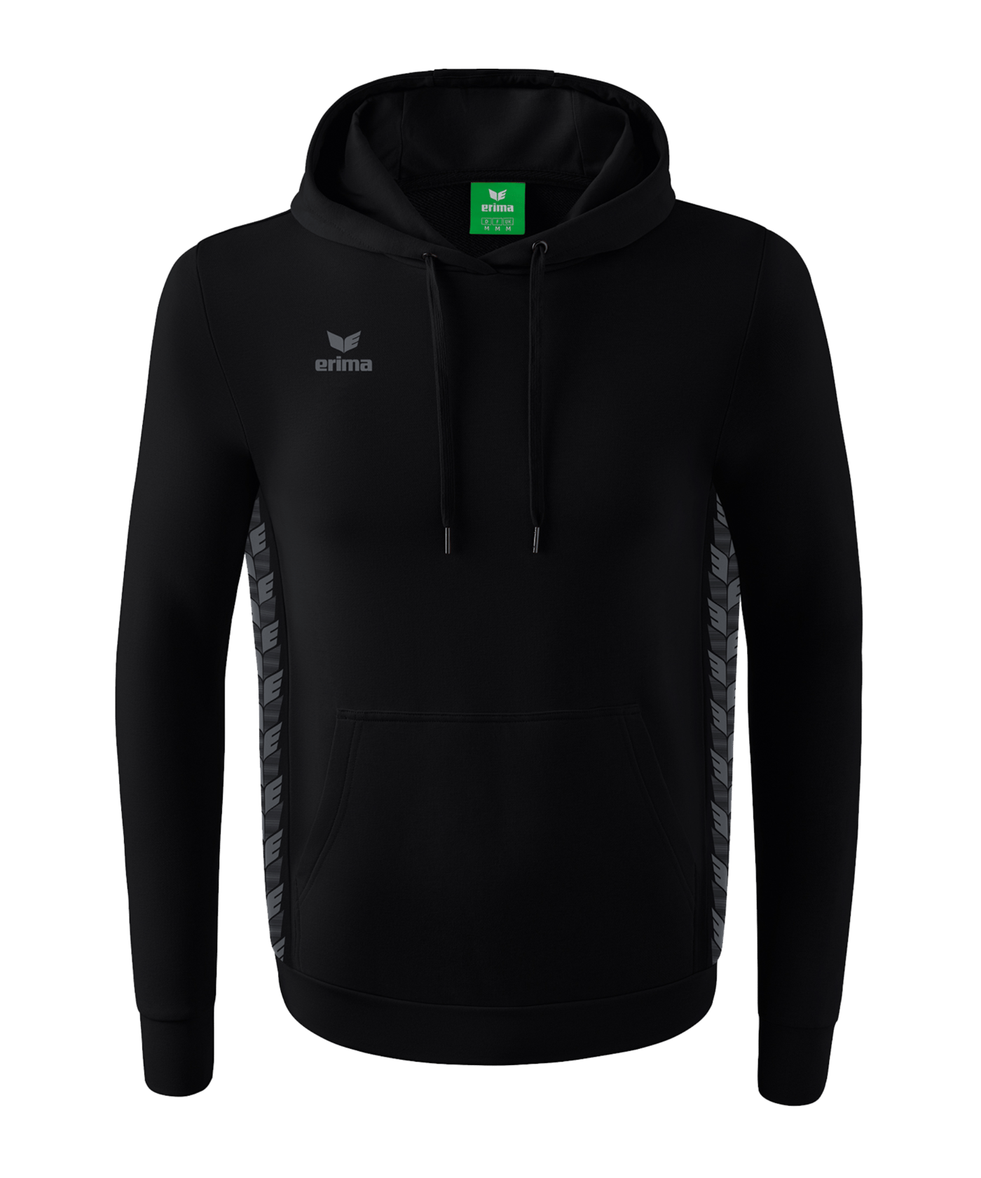 Erima Team Essential Hoody Schwarz Grau - schwarz