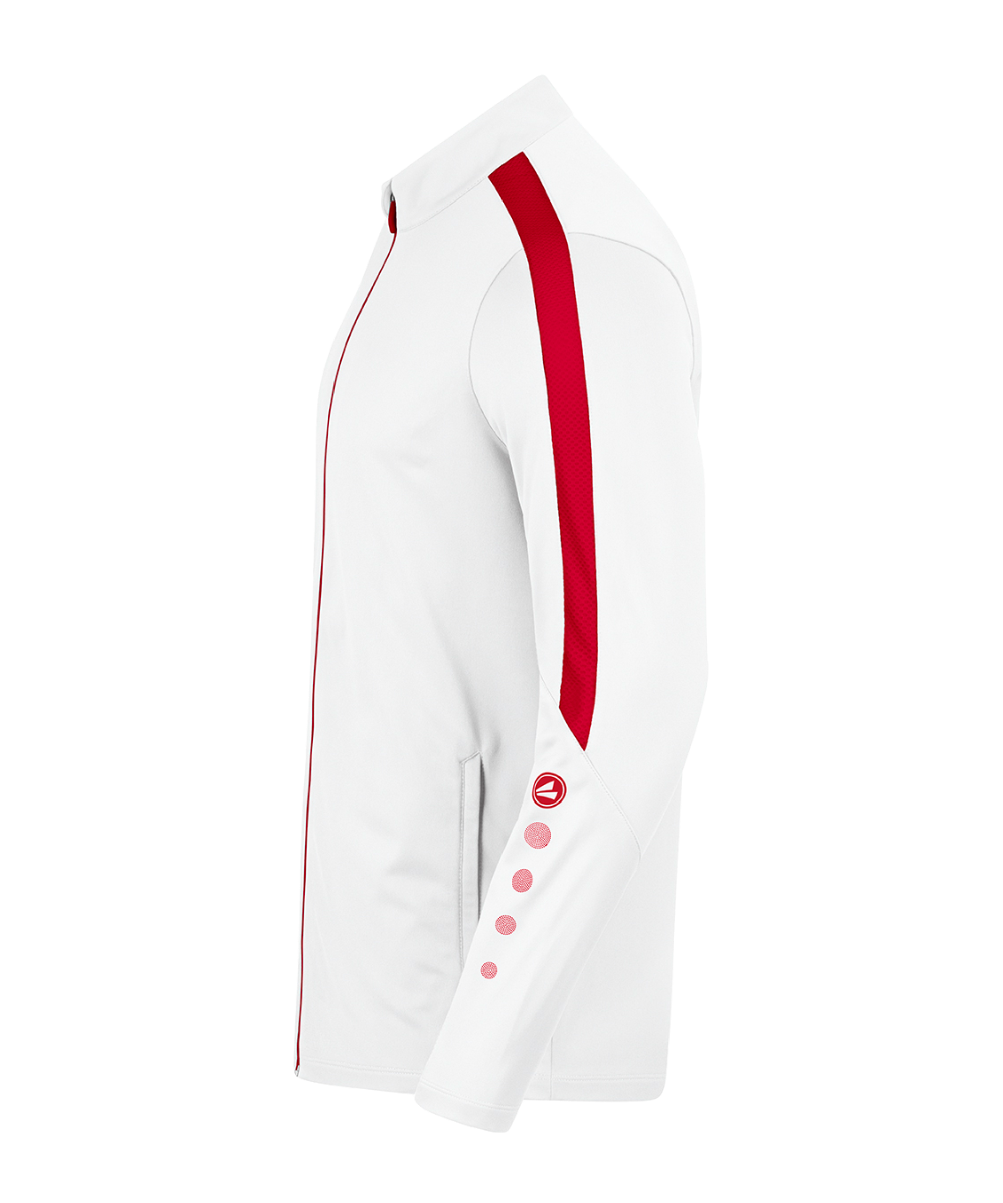 JAKO Power Polyesterjacke Weiss Rot F004 - weiss