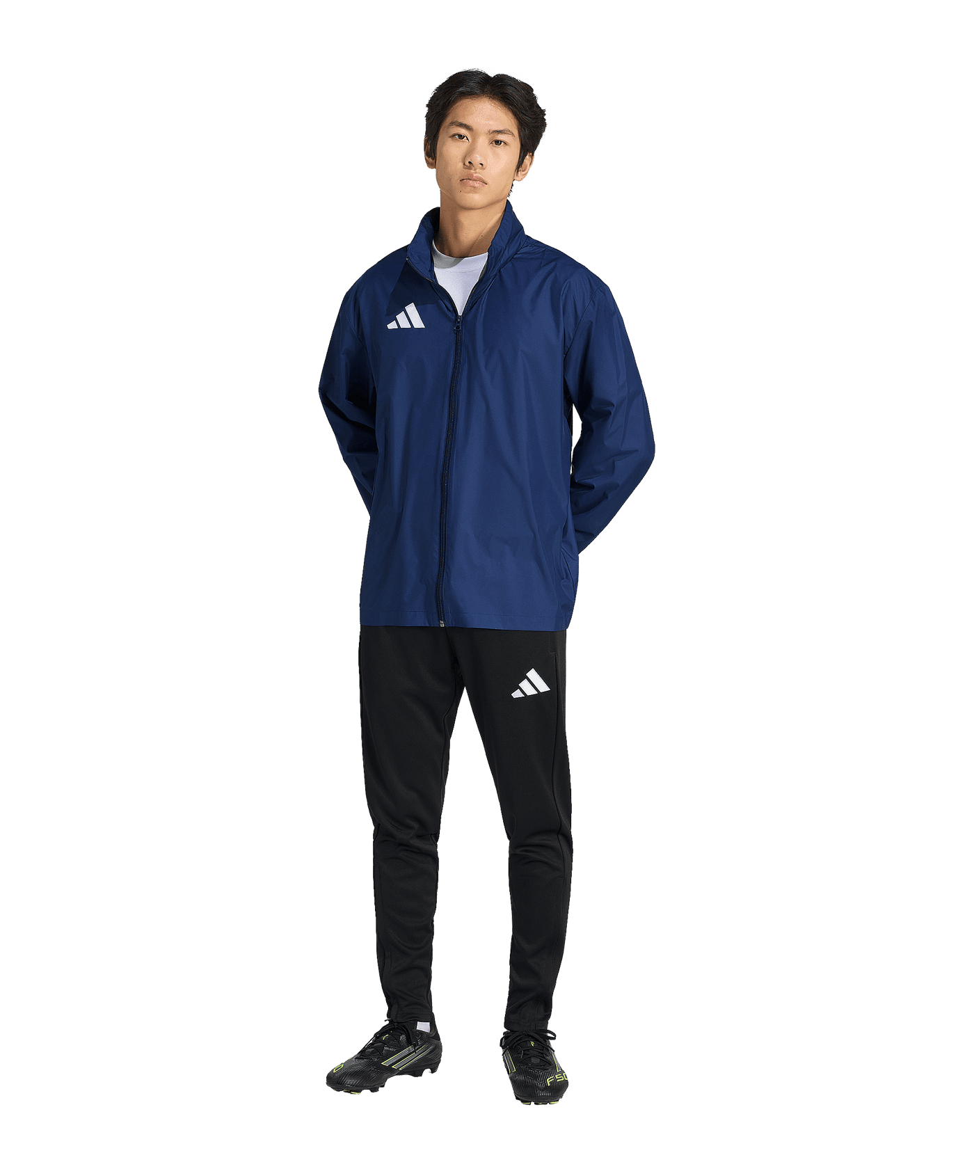 adidas Entrada 26 Regenjacke Dunkelblau - weiss