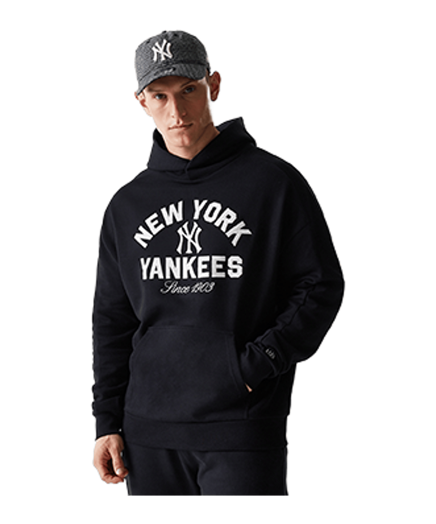 New Era MLB Heritage New York Yankees Oversized Hoody Schwarz - schwarz