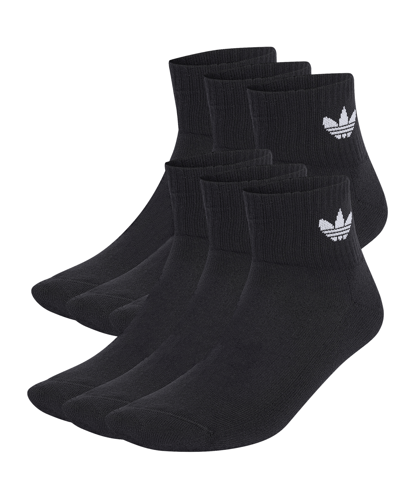 adidas Originals Mid Ankle 6er Pack Socken - schwarz