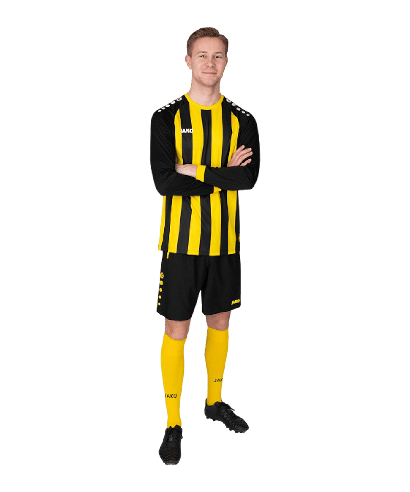 JAKO Inter Trikot Langarm Schwarz Gelb F803 - schwarz
