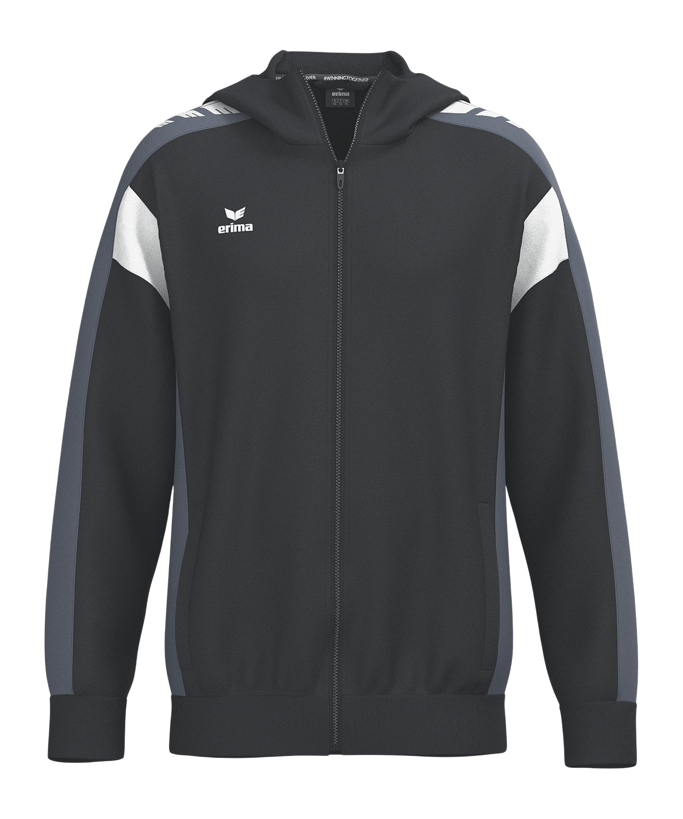 Erima Kapuzenjacke Schwarz Fschwarzslategrey - schwarz