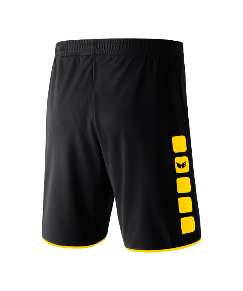 Erima 5-Cubes Short Schwarz Gelb - schwarz