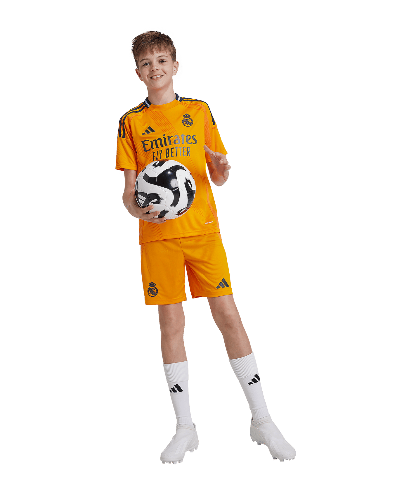 adidas Real Madrid Trikot Set Away 2024/2025 Kids Orange - orange