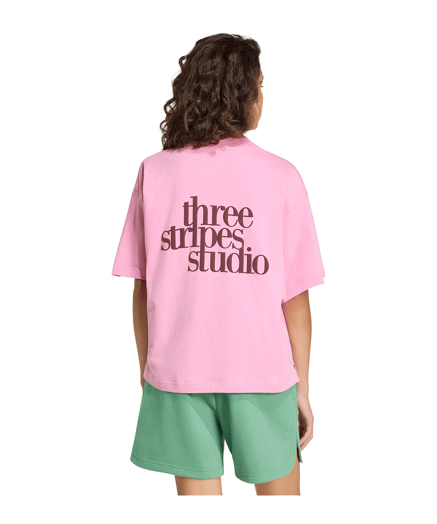 adidas 3 Stripes Studio T-Shirt Damen Rosa - rosa