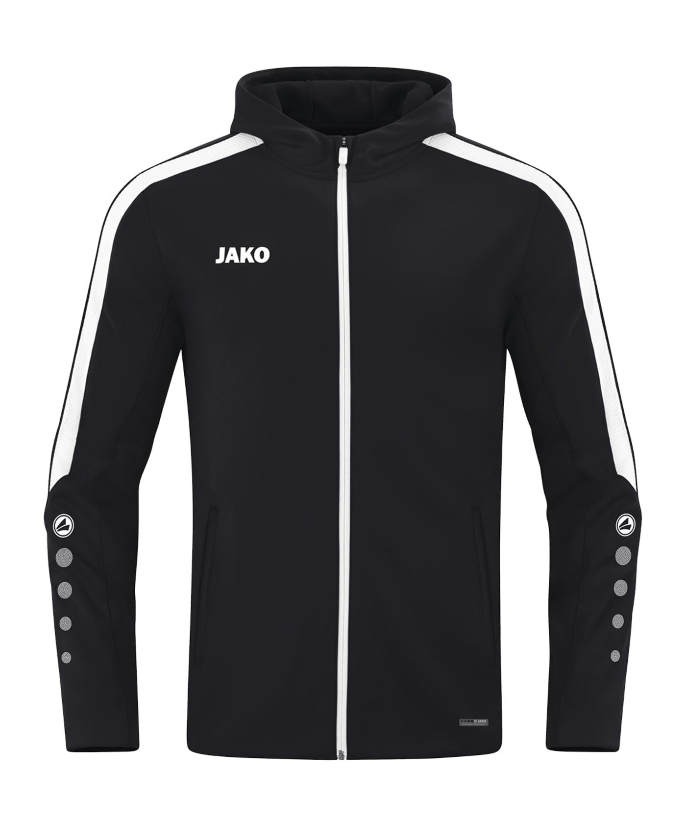 JAKO Power Kapuzenjacke Kids Schwarz Weiss F800 - schwarz