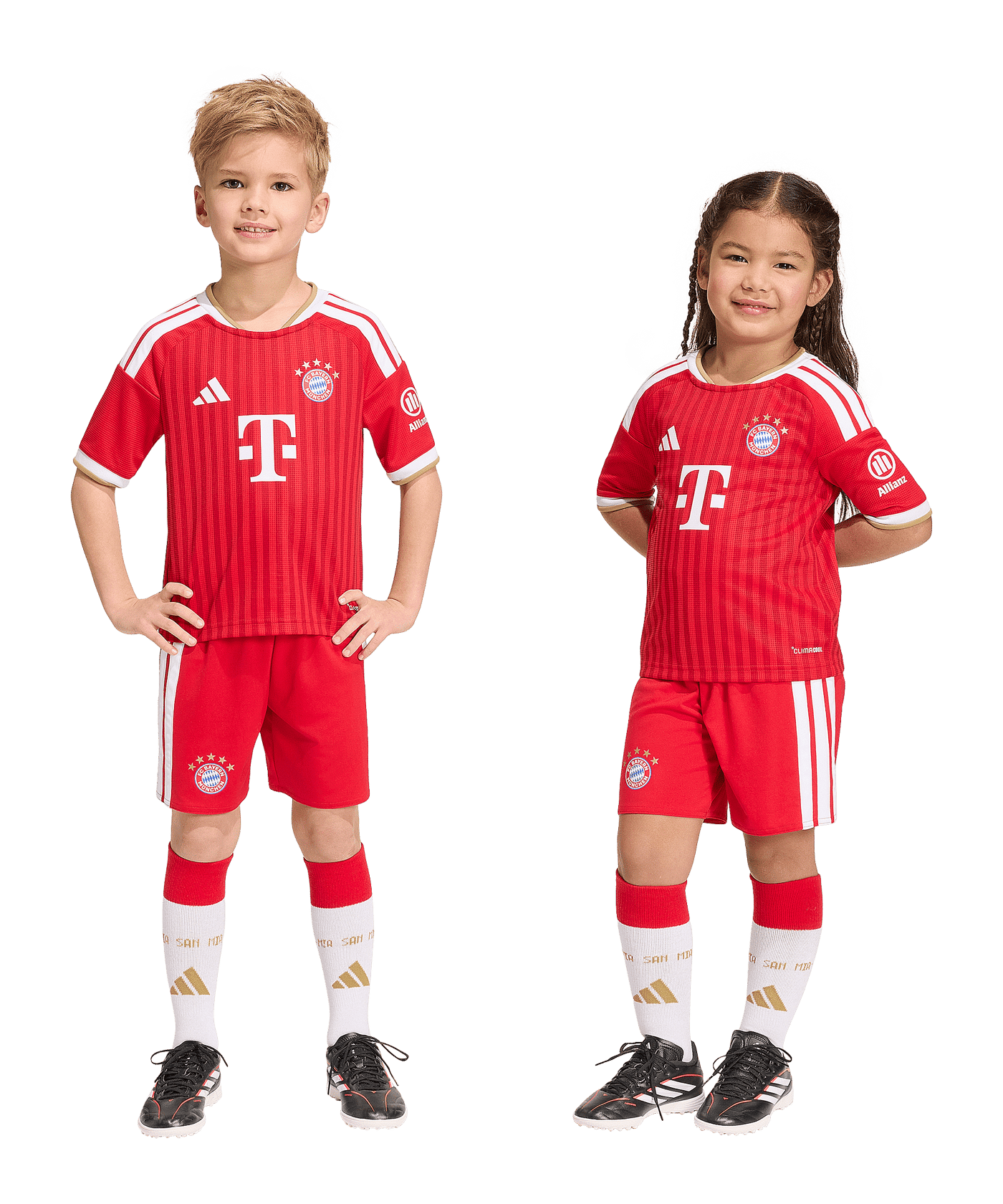 adidas FC Bayern München Trikot Set Home 2026/2027 Kids Rot - rot