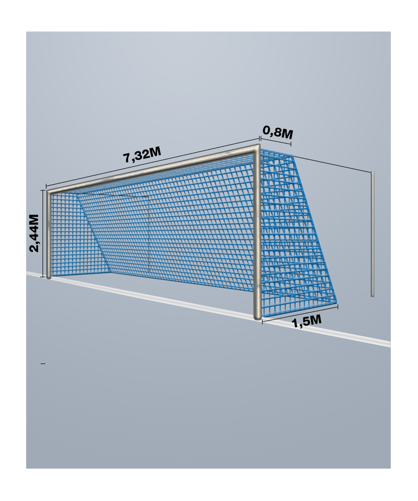 Cawila Tornetz 7,50x2,50m | Tiefe 0,8x1,5m - blau