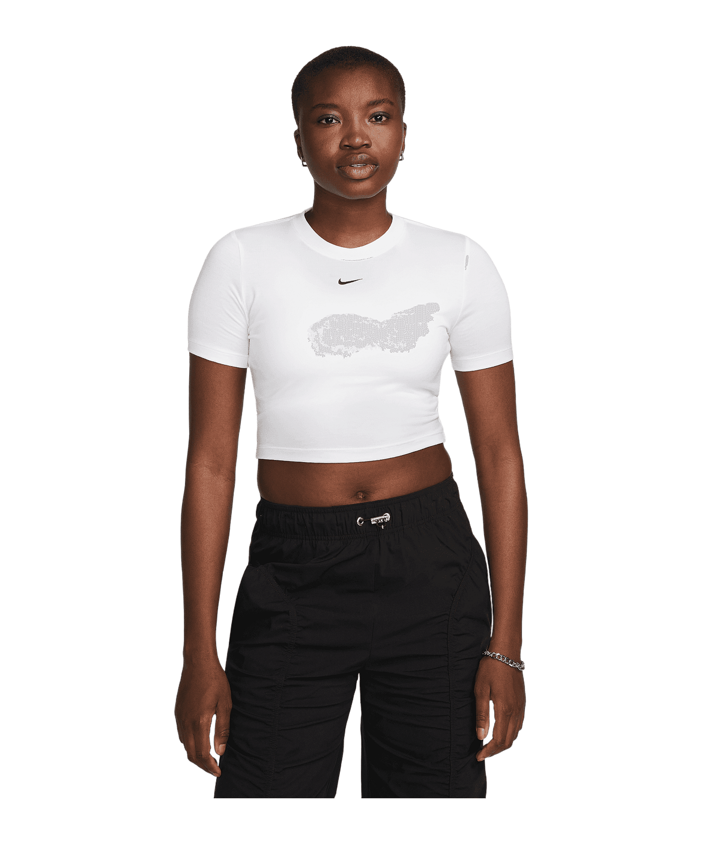 Nike Essential SLM Crop T-Shirt Damen Weiss F100 - weiss