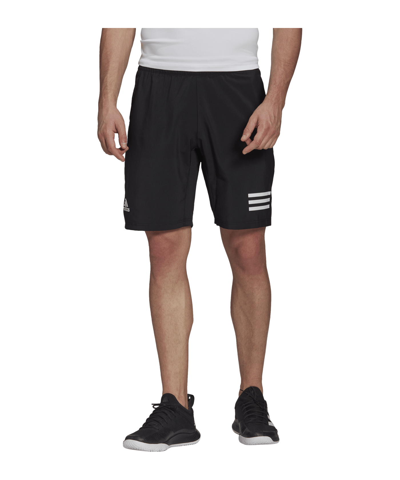 adidas 3 Stripes Tennis Short Schwarz Weiss - schwarz