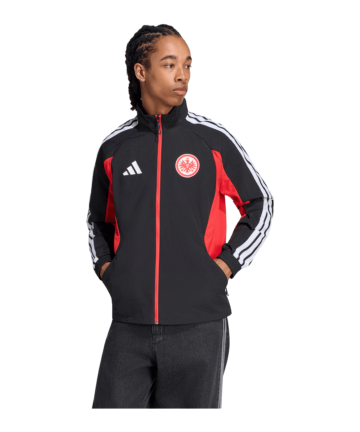 adidas Eintracht Frankfurt Anthem Jacke Schwarz - schwarz
